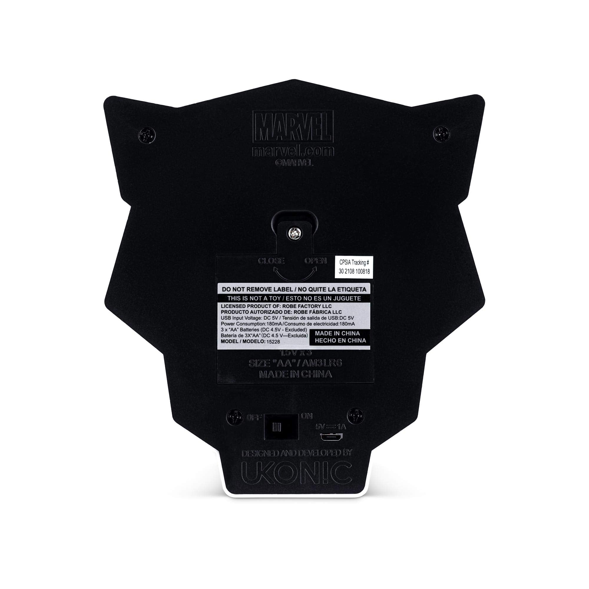 Marvel Black Panther LED Mood Light - 6 Inches Tall, Black Figure, Collectible Mood Lamp, Model RBF-15228-C