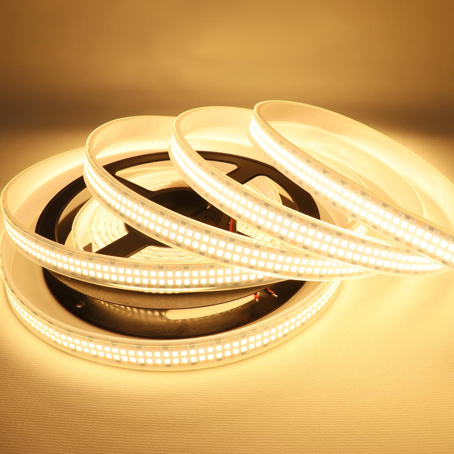 Ledenet Led Strip Lights Warm White 3000K 2400Leds Dc 12V 16.4Ft/5M Double Row 2835 Smd Led Tape Light Flexible Dimmable Ribbon Lamp Waterproof Ip67 Outdoor Lighting(No Adapater And Dimmer)