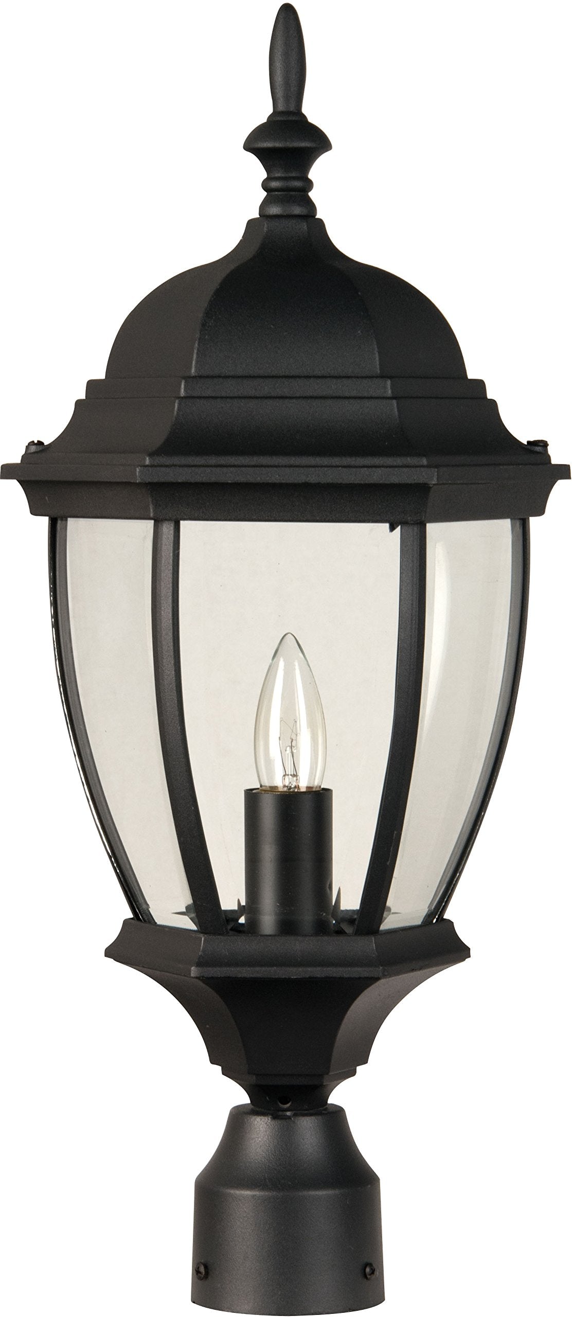 Craftmade Z285-TB Bent Glass Outdoor Pier Mount Post Lighting, 1-Light 100 Watt (10W x 21H), Matte Black