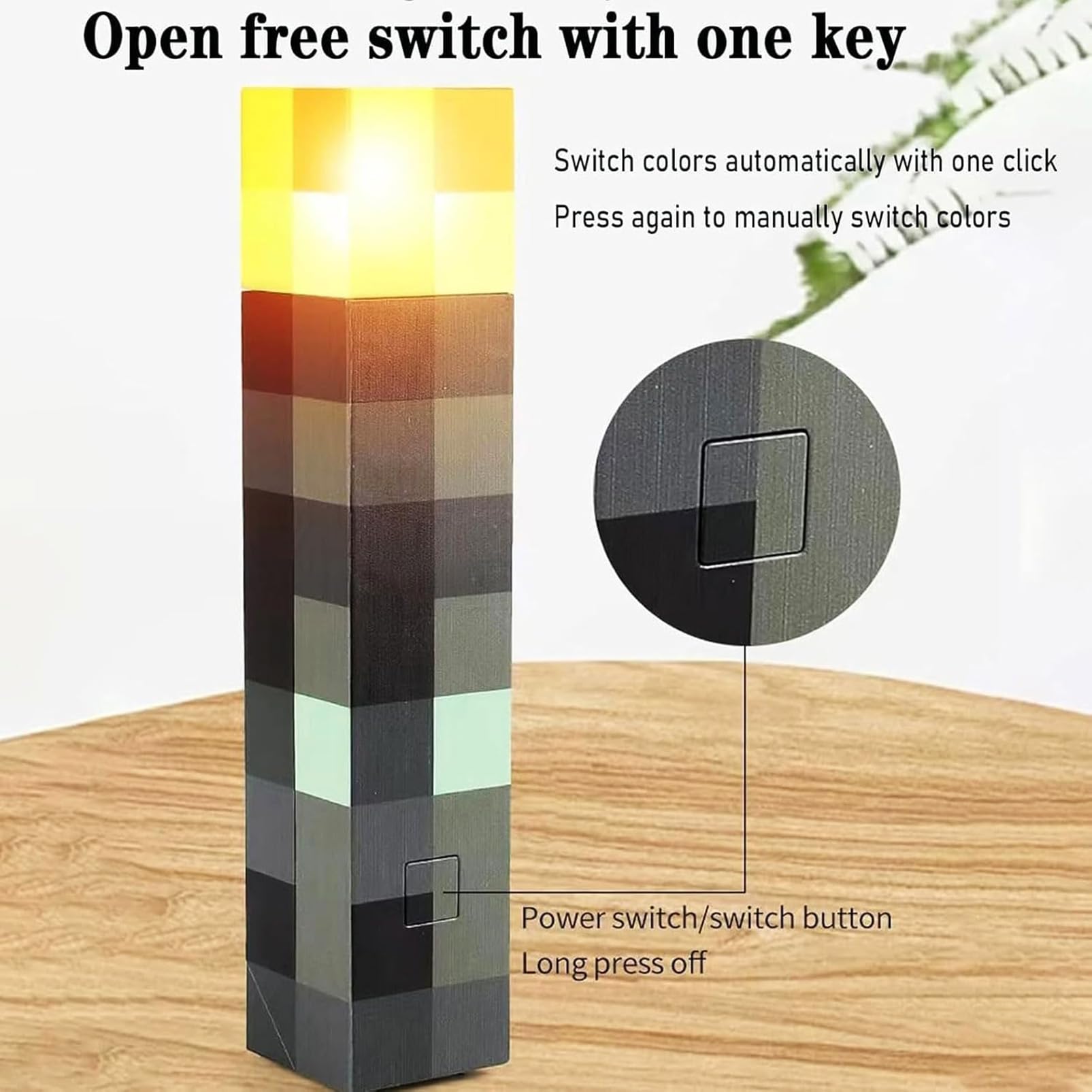 hopanrel LED Wall Torch Light, 7 Colors Night Light with Wall Mounted,Hand Held & Wall Mountable Lighting Torch Lamp,Costume Cos