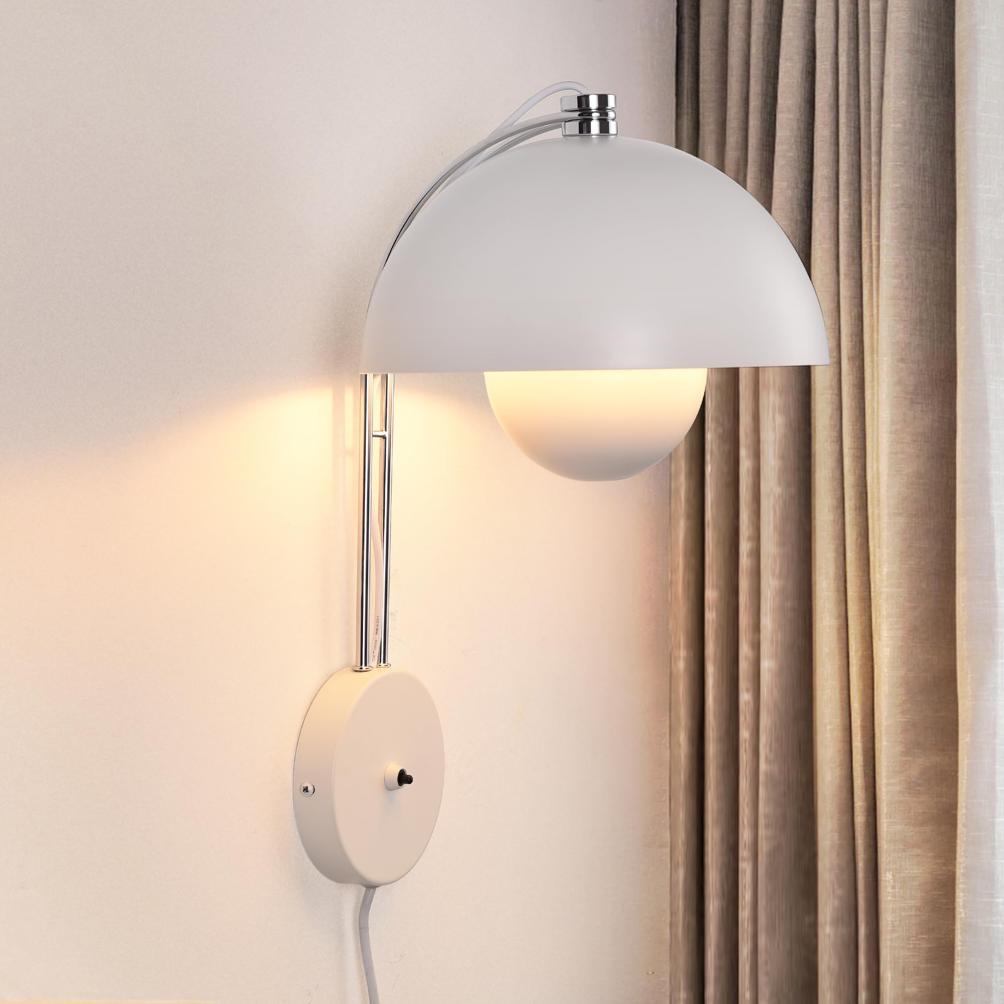 COSYLUX Modern Sleek Plug in Wall Sconce, Hardwired & Corded 2in2 Design Metal Wall Light Fixtures for Bedroom Bedside Reading, 