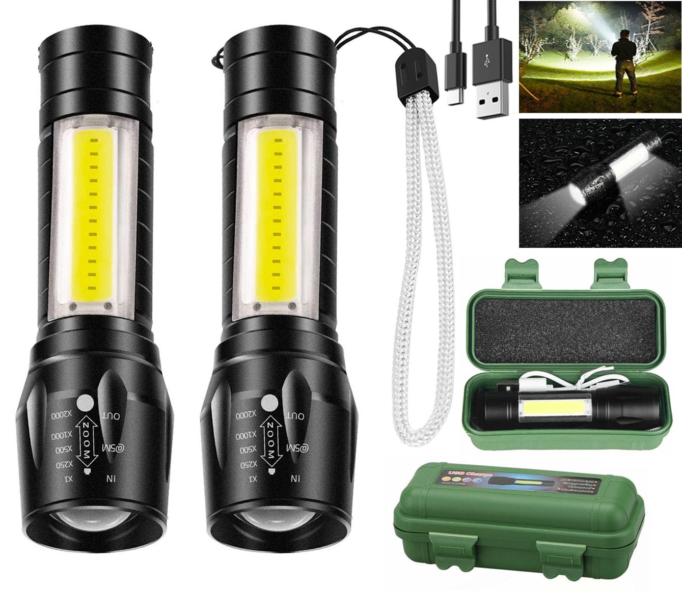 Wrrozz USB Rechargeable Mini LED Flashlight