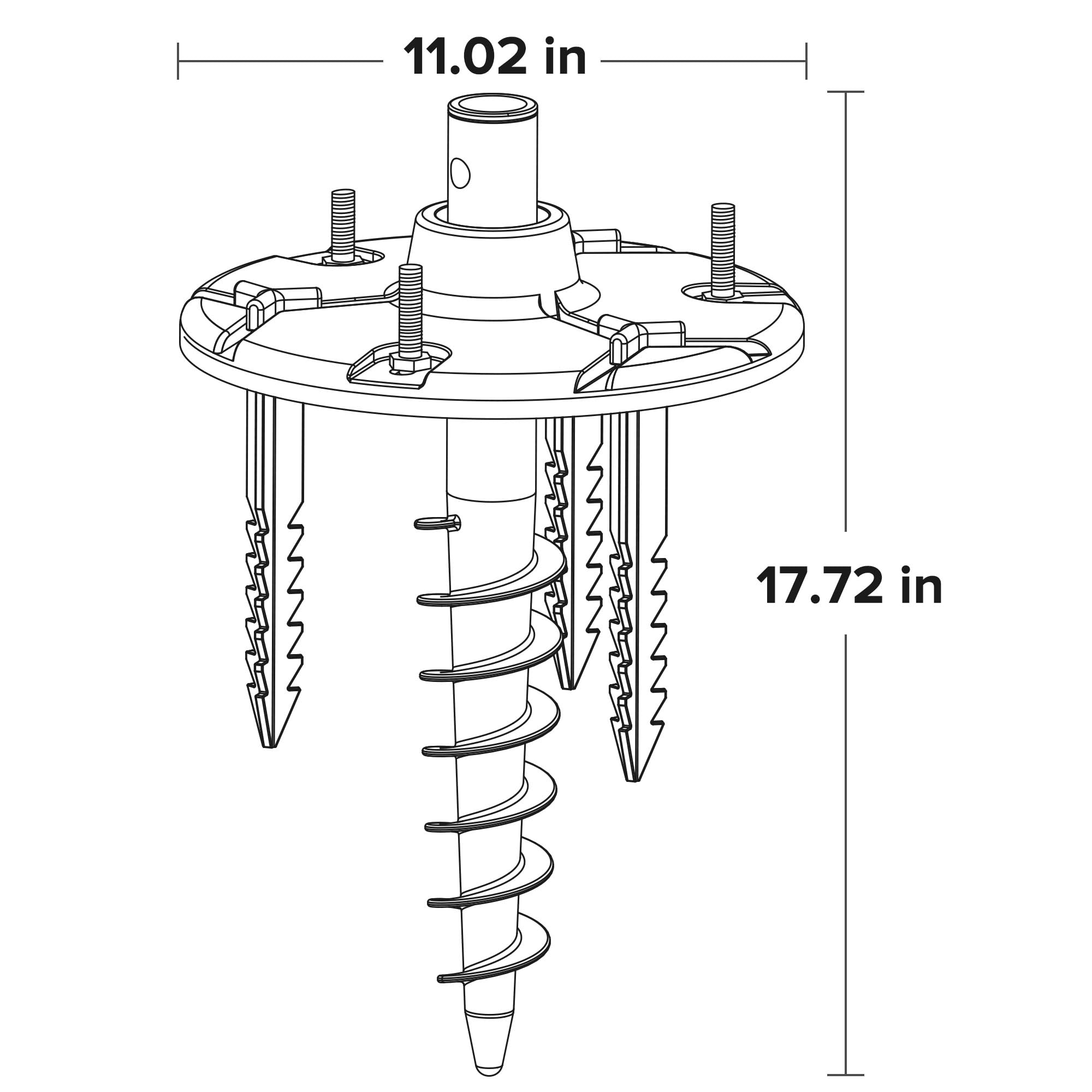 LUTEC Ground Spike for Post Light, Black Plastic, Model 9700359330