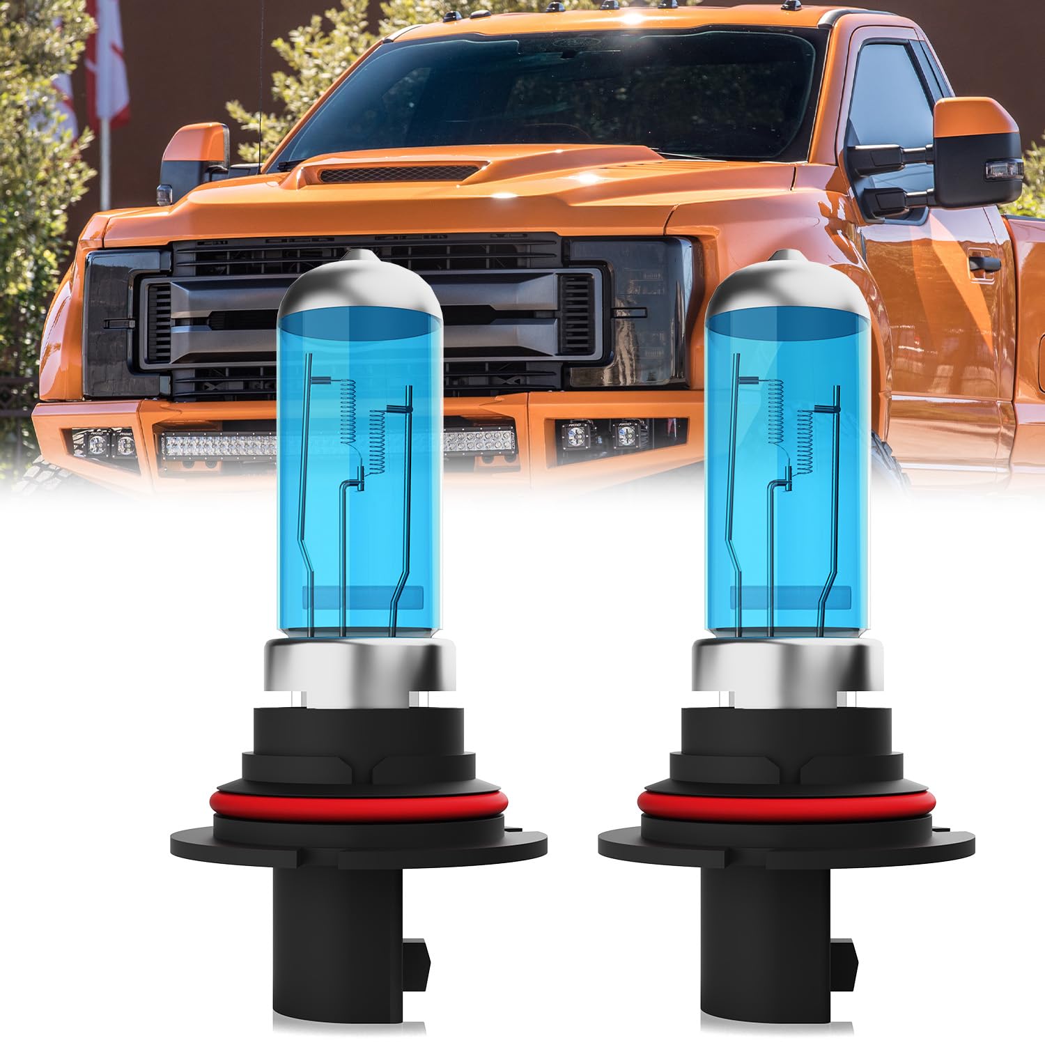 LECCIBUB Headlight Bulbs Compatible With Ford Ford F250 F350 F450 F550 Super Duty 2005-2018, 9007 High Low Beam Halogen Light Bu