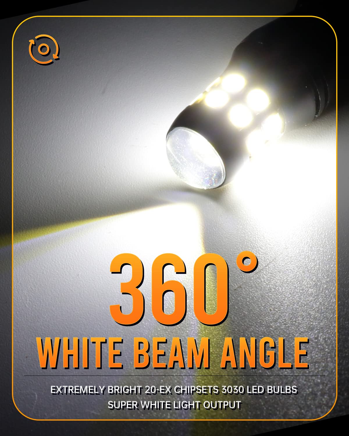 Luyed 912 921 Led Bulbs Reverse Lights Xenon White 2200 Lumens Extremely Bright Canbus Error Free W16W T15 906 3030 20-Ex Chipse