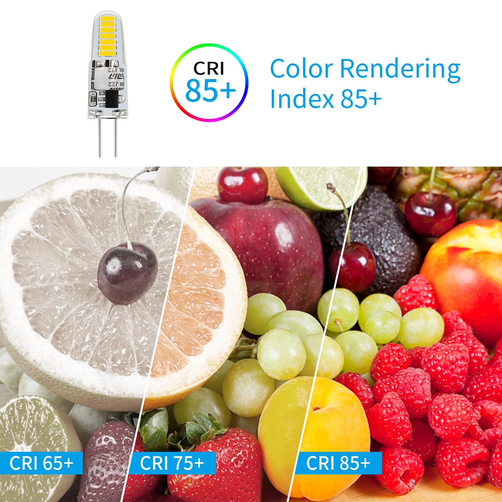 Valucky G4 Led Bulb  Ac120V G4 Bi-Pin Light Bulbs  Cool White 6000K  110Lm 1.2W Equivalent To 10W-20W Halogen Lamps  Flicker Free  Non-Dimmable  For Home Lighting  Kitchen Hood  10 Pack