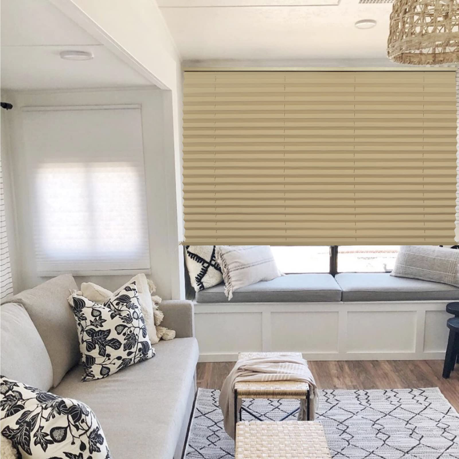 Rv Blinds For Camper Window, Rv Shades Window Pleated Shades,Camper Blinds For Travel Trailer Motor Coach Motorhome-38 W X 38''