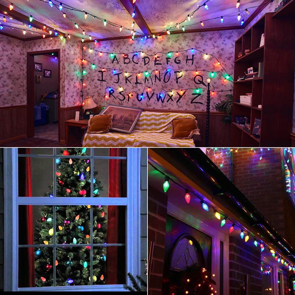 Brizled Christmas Lights Multicolor 16FT 25 LED Outdoor Waterproof C9 String Lights Model HHGDHLLY007