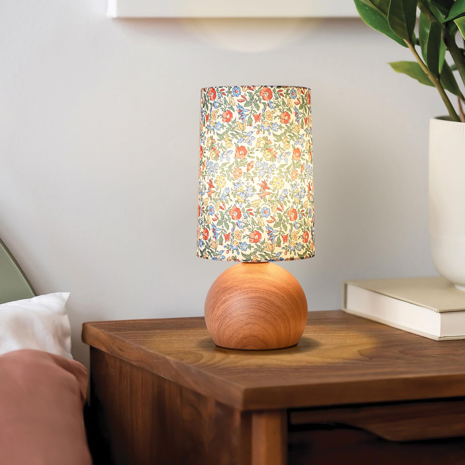 Flowers Small Table Lamp, Boho Floral Table Lamp for Bedroom Table Lamp Small Bedside Table Lamp, Farmhouse Bed Side Table Lamp 
