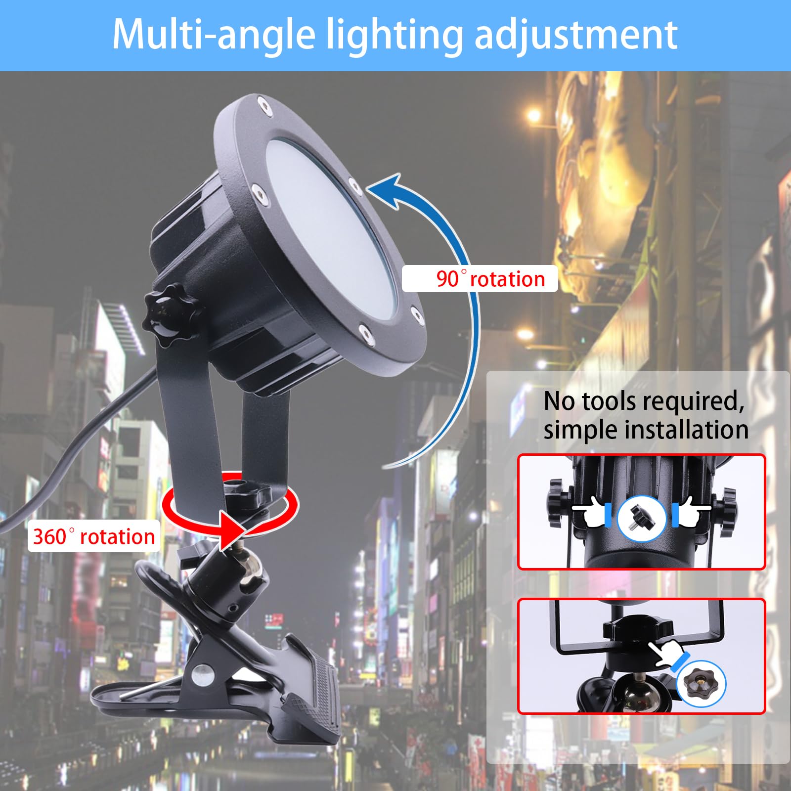 Clip Floodlight 30W Led Work Light Ip65 Waterproof 300W Equivalent 11.5Ft 3.5M Cord With Plug Lights For Workshop Garage, Construction Site Applicable To Various Environments (30W Warm White)