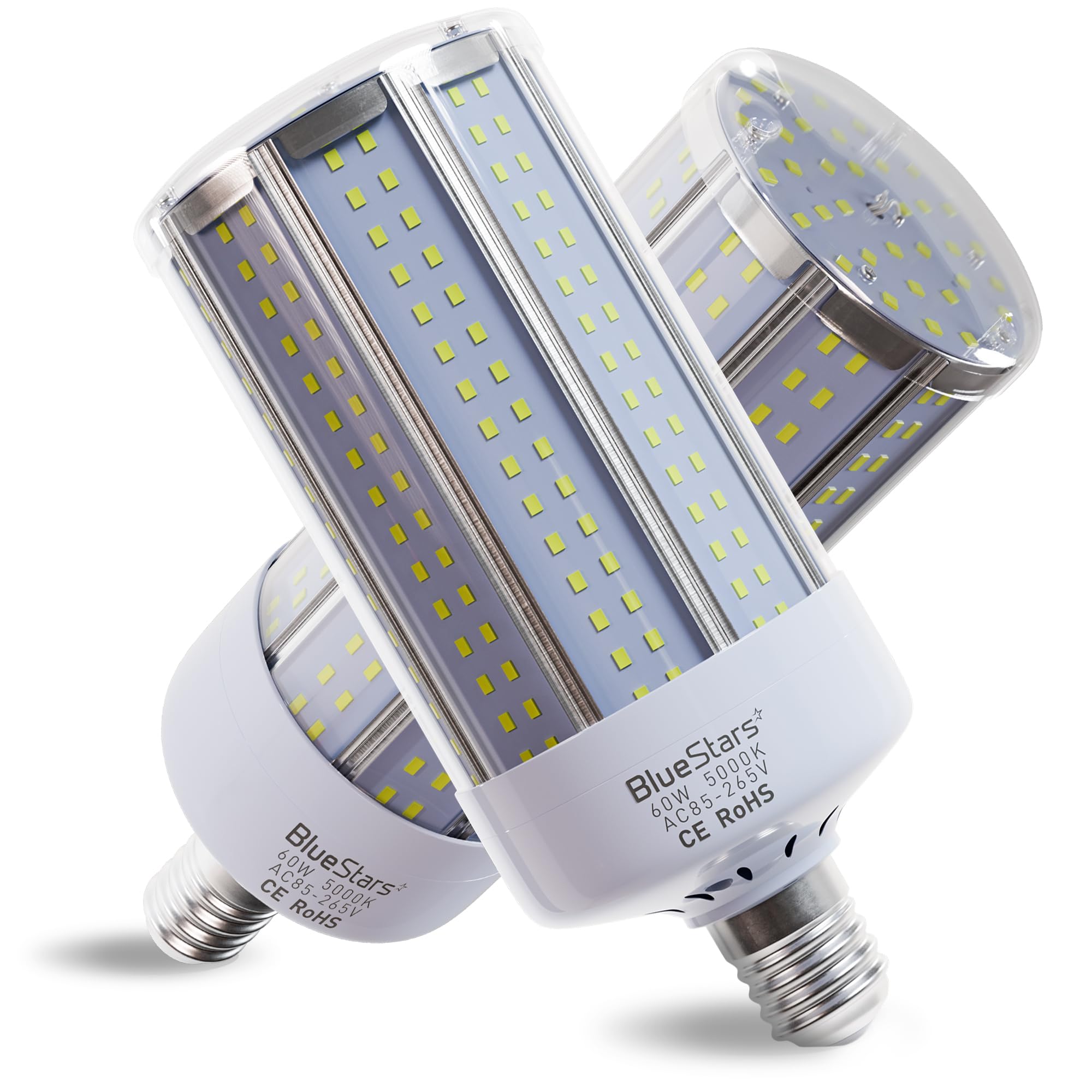 Bluestars 2-Pack 60W Led Corn Light Bulbs, 4200 Lumens, 5000K Cool White, E