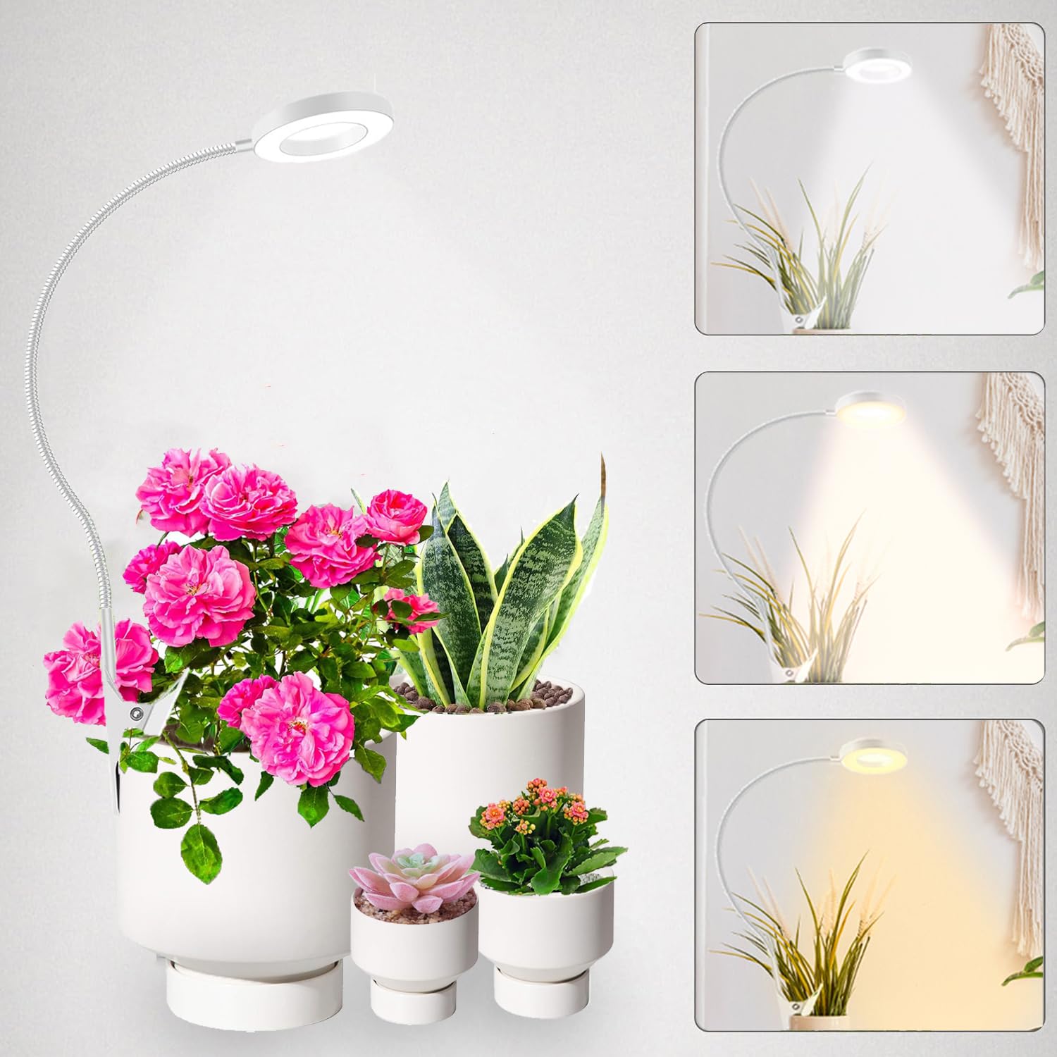 Grow Light for Indoor Plants,Full Spectrum Pot Clip LED Plant Growth Light with Auto On/Off Timer 3/9/12H,Plant Lamp with 360Rot