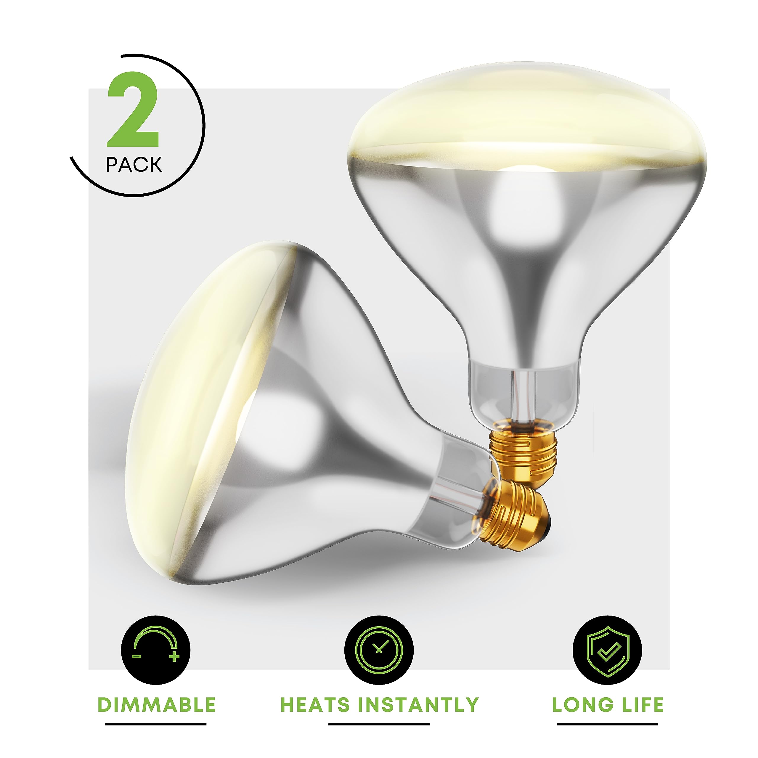 250R40/1 250-Watt, Incandescent R40 Reflector, Clear Head Lamp, Heat Flood Lamp Light Bulb, E26 Standard Medium Screw Base, 120V