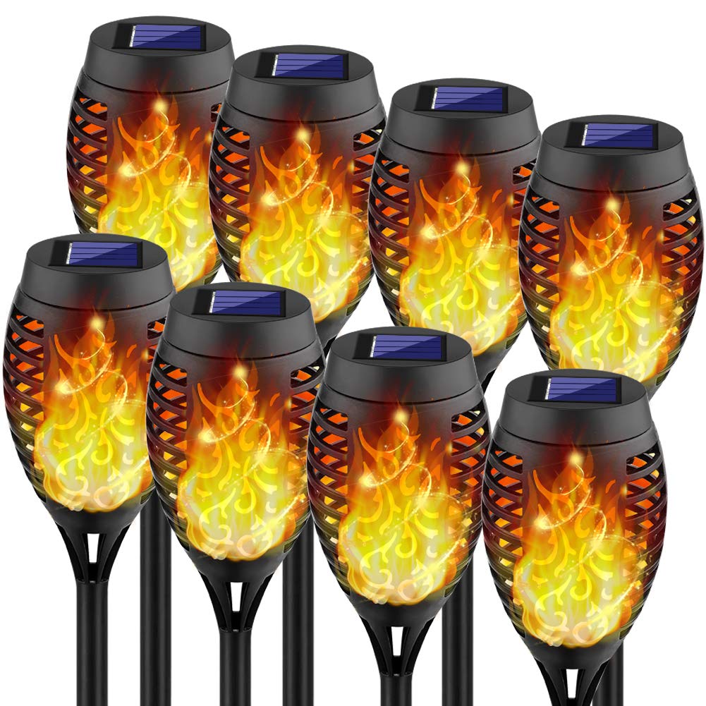Kurifier Solar Lights Outdoor, 8Pack Solar Torch Light with Flickering Flame, Waterproof Solares Garden Light, Outdoor Solares L