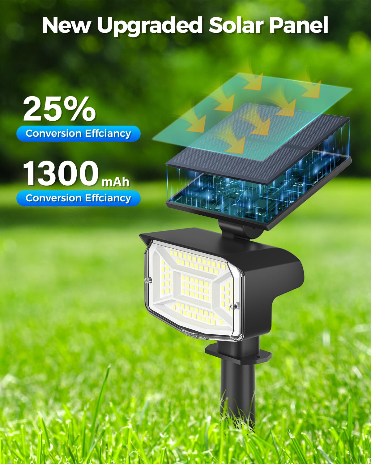Fratink Solar Spot Lights Outdoor, [92 Leds/6 Pack/3 Modes] 2-In-1 Solar Landscape Spotlights, Ip65 Waterproof Auto On/Off Solar
