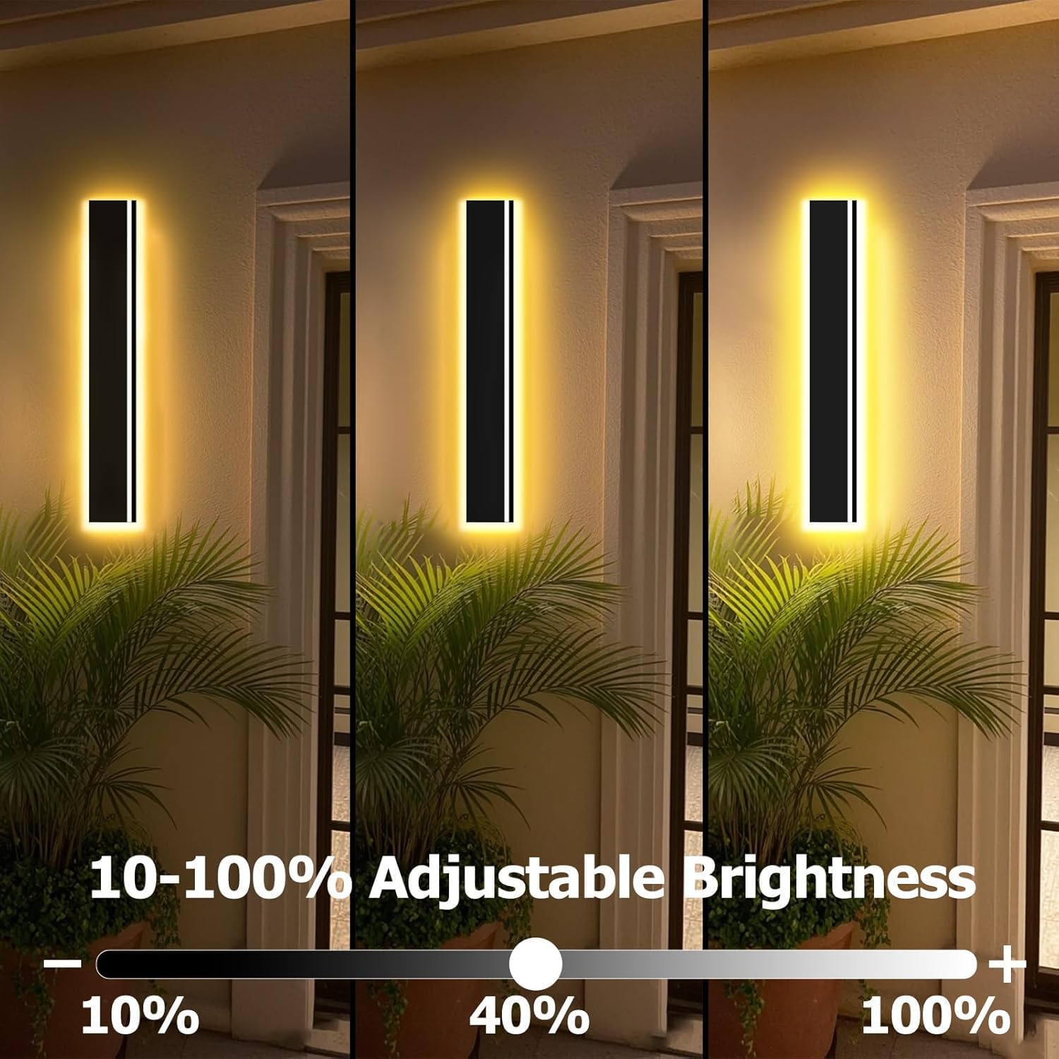 Picico 31In Modern Outdoor Lights 4.33 Inch Wide Ip65 Waterproof Long Exterior Light Fixtures Wall Mount Dimmable Linear Outdoor Led Wall Sconce Outside Lighting For Garage Front Door