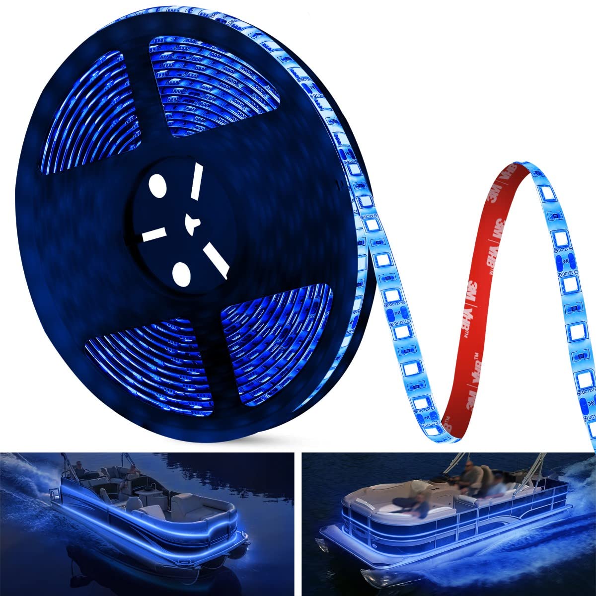 Vbakor LED Boat Lights, Waterproof Marine Strip Lights, Under Gunnel Lights, Blue