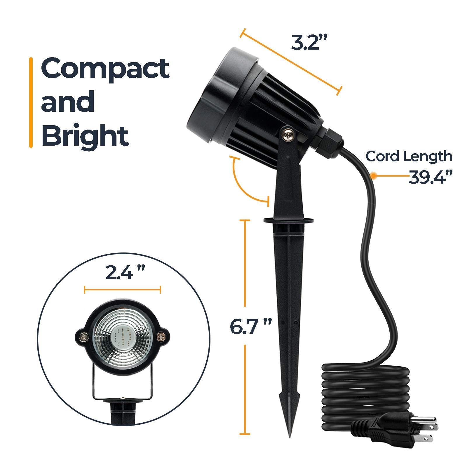 S SMIFUL Halloween Spot Lights Outdoor, RGB, 5W, Waterproof, 6 FT Cord, 6 Lights, Model RGB1