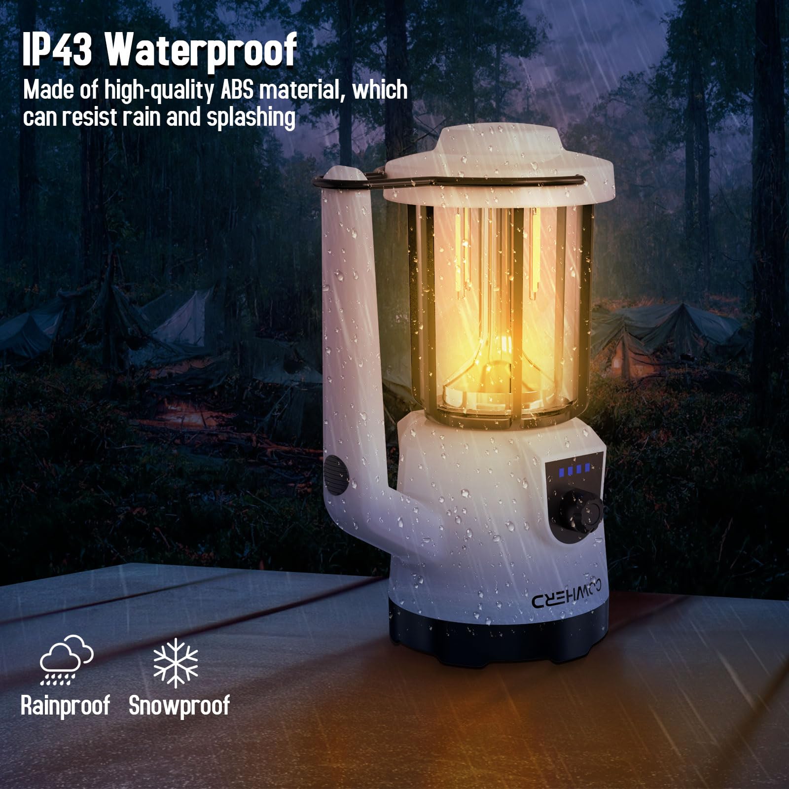 Cowherd Camping Lantern With Rechargeable Flashlights - Led Camping Lights With Flashlight And Lantern Mode - Ideal For Power Outages, Spotlight, Searchlight, Outdoor, Hiking, Emergency