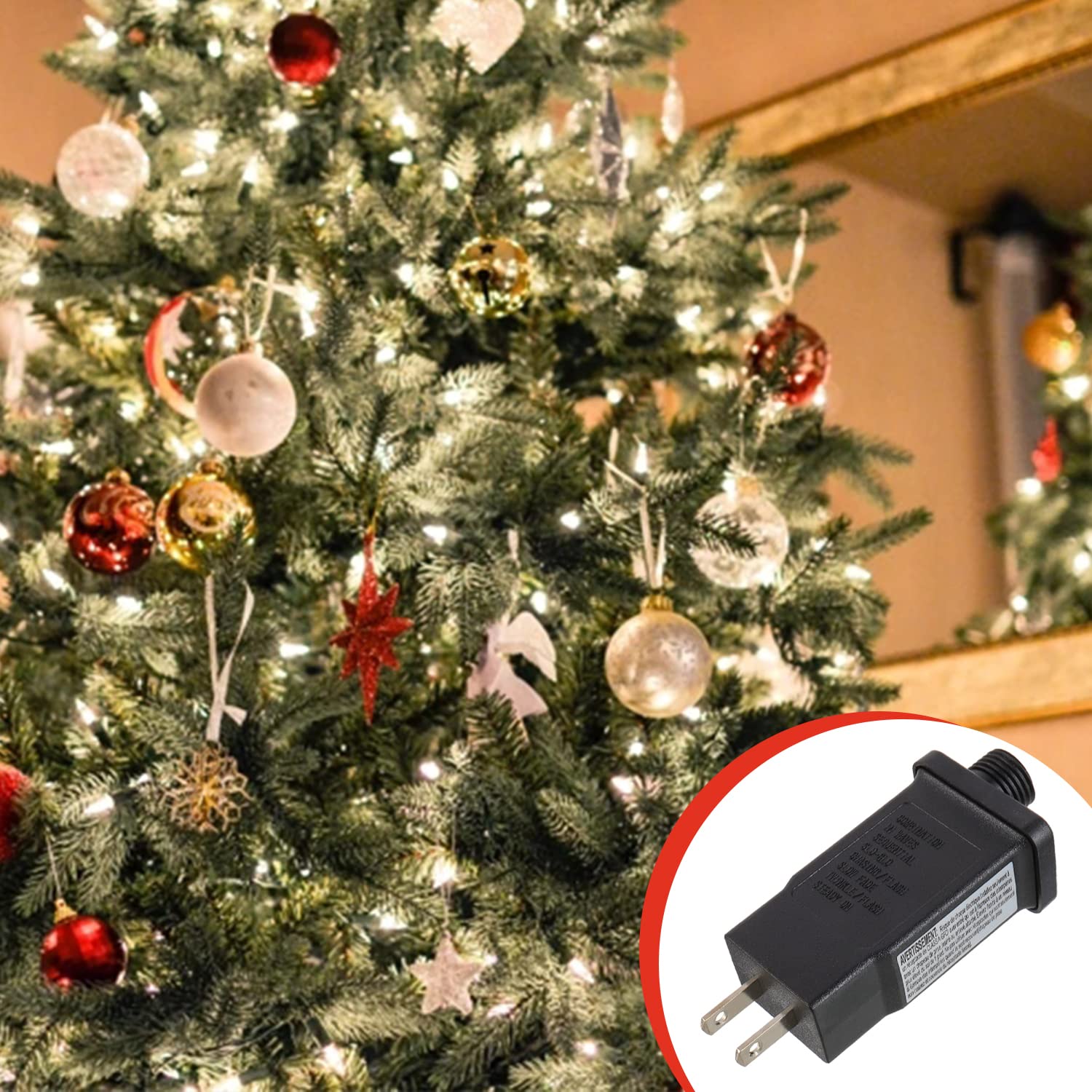 SIGANDG 12V 12W LED Transformer - Waterproof Power Supply for Christmas Lights, 8 Modes, 2 Pcs, Black, Model SGD-LED-12V12W1A