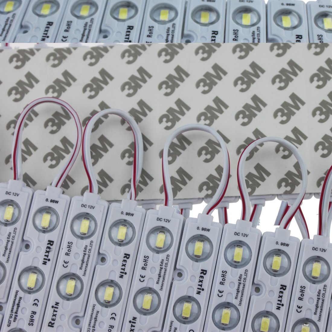 Rextin Super Bright 200Pcs 3 Led Module Pink 5630 5730 Smd 40-45Lm Per Led Waterproof Decorative Light For Letter Sign Advertisi
