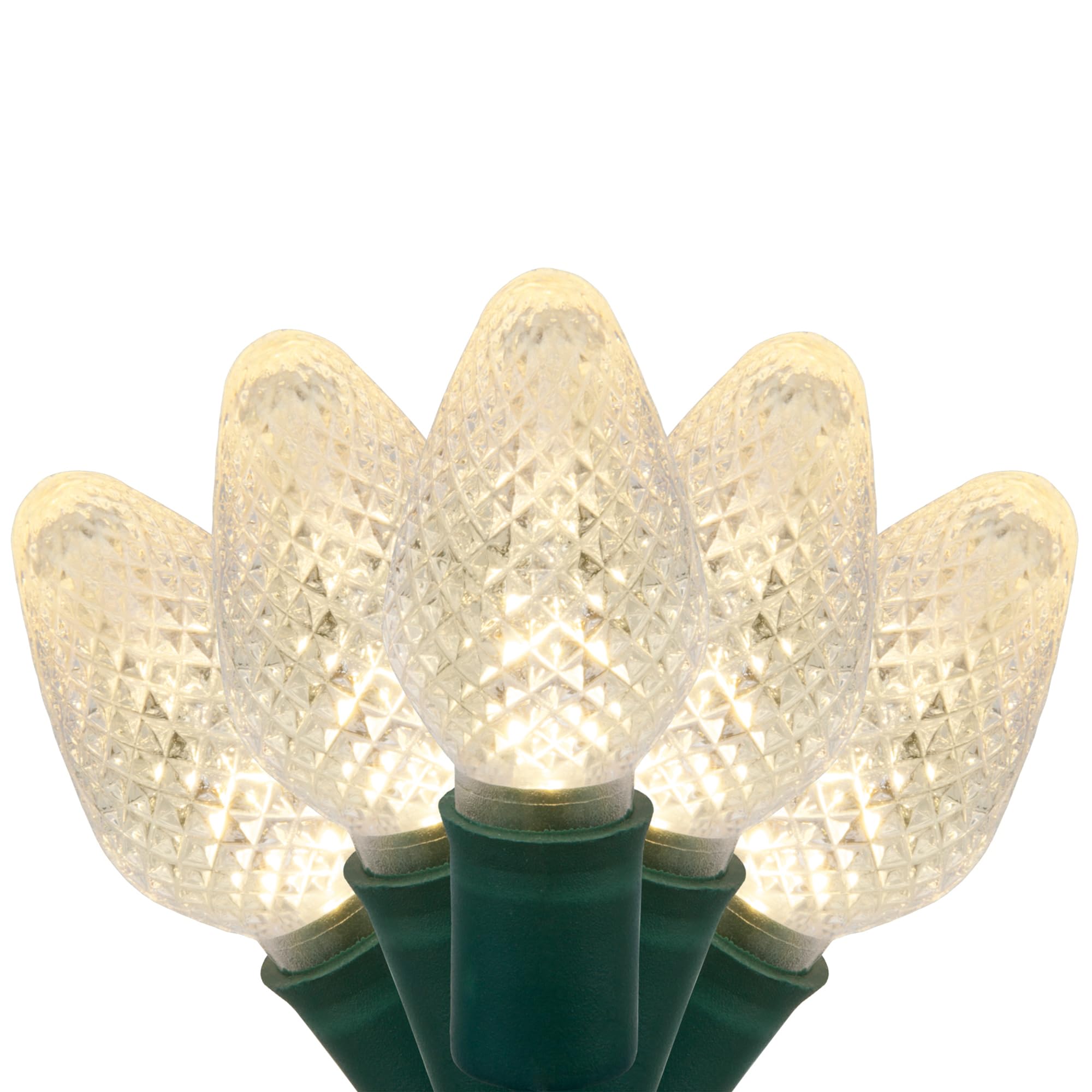 Wintergreen Lighting C7 Warm White Christmas Lights Set Of 25, 17 Ft, Led White Christmas Lights Outdoor-Indoor White Led Christmas Lights Party Wedding C7 Christmas Lights Warm White String Lights