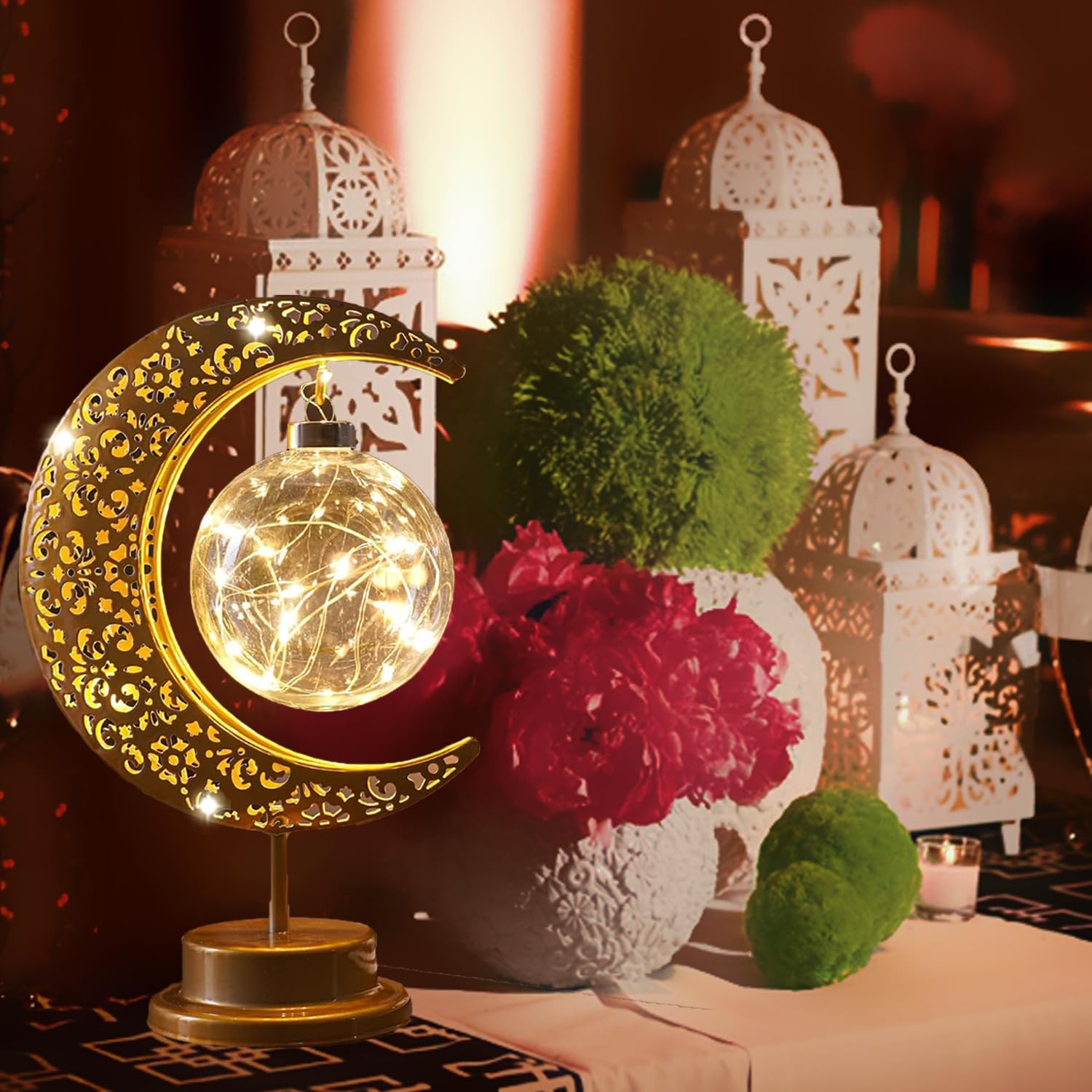 Moon Lamp, Ramadan Decorations For Home, Eid Mubarak Decorations, Ramadan Lights Decorations, Enchanted Lunar Lamp, Ramadan Home Table Decor, Galaxy Light, Moon Night Light, Battery Operated Lamp