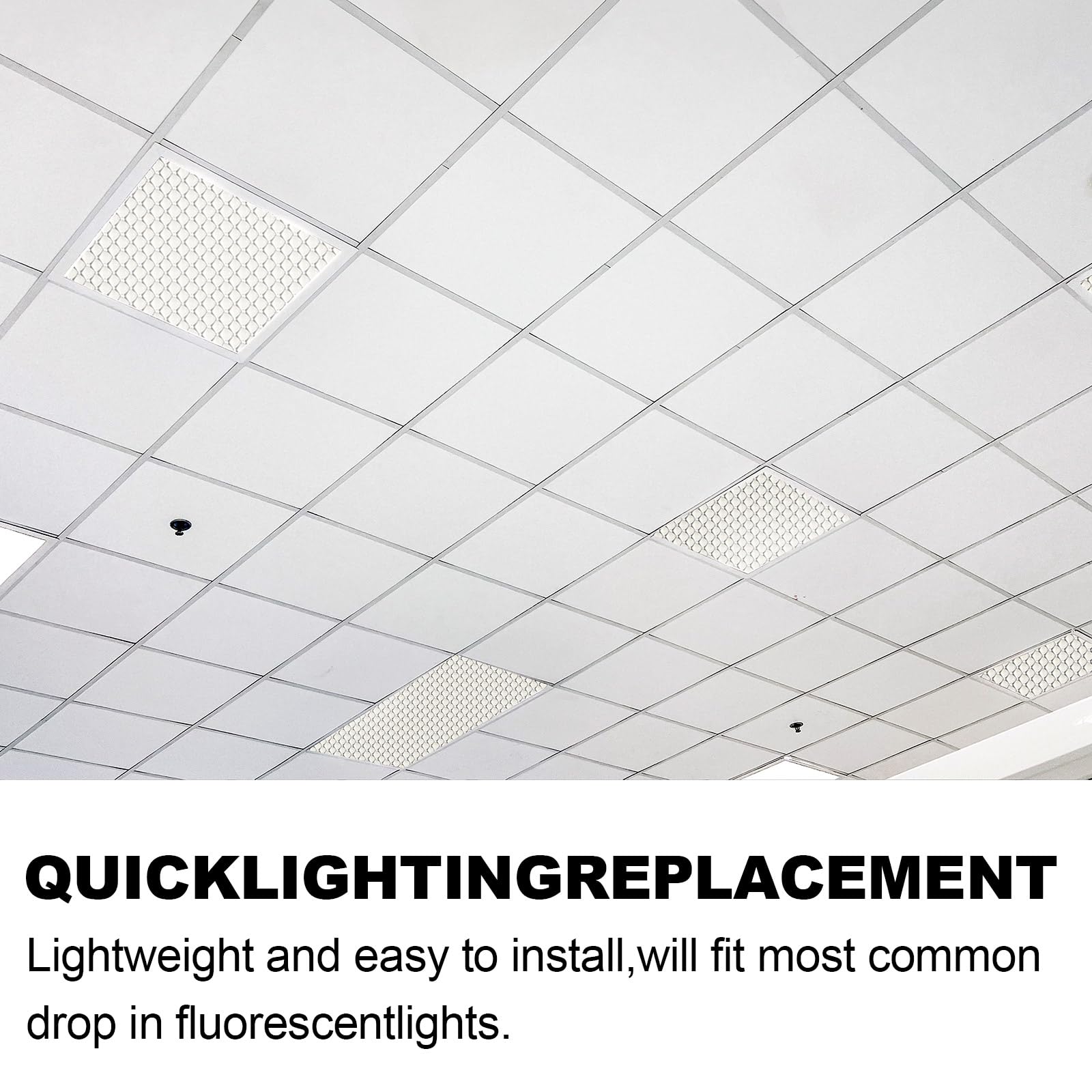 Frienda 4 Pcs Fluorescent Light Covers Replacement Flat Clear Prismatic Acrylic Ceiling Light Cover Panels(22.5'' X 22.5'' X 0.1