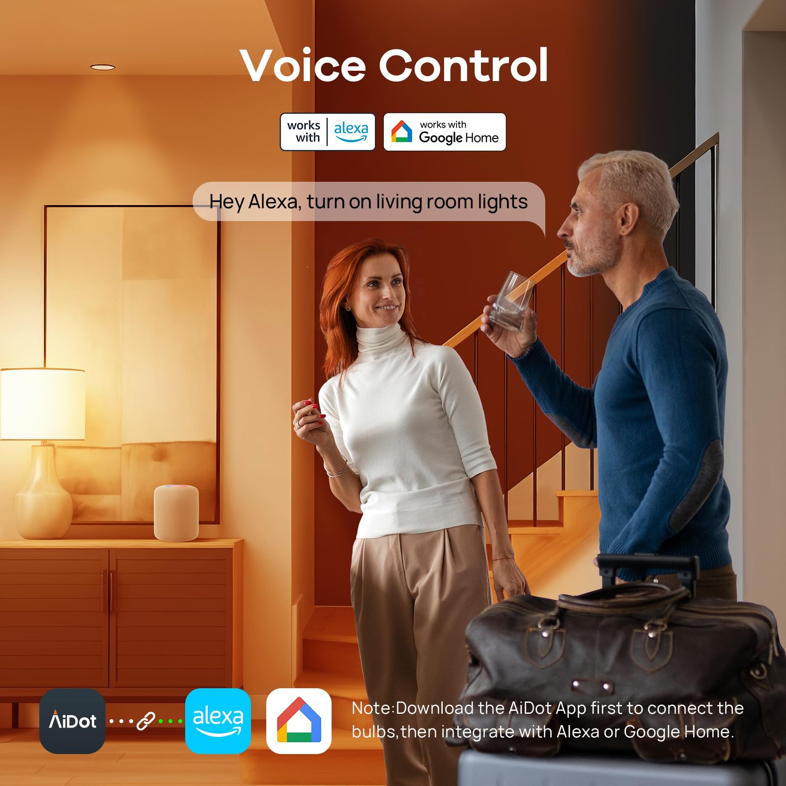 Orein Smart Edison Light Bulbs, 2.4 Ghz Wi-Fi St19(58) Vintage Light Bulbs E26, 800Lm Dimmable Via App, 2700-6500K Tunable, Smar