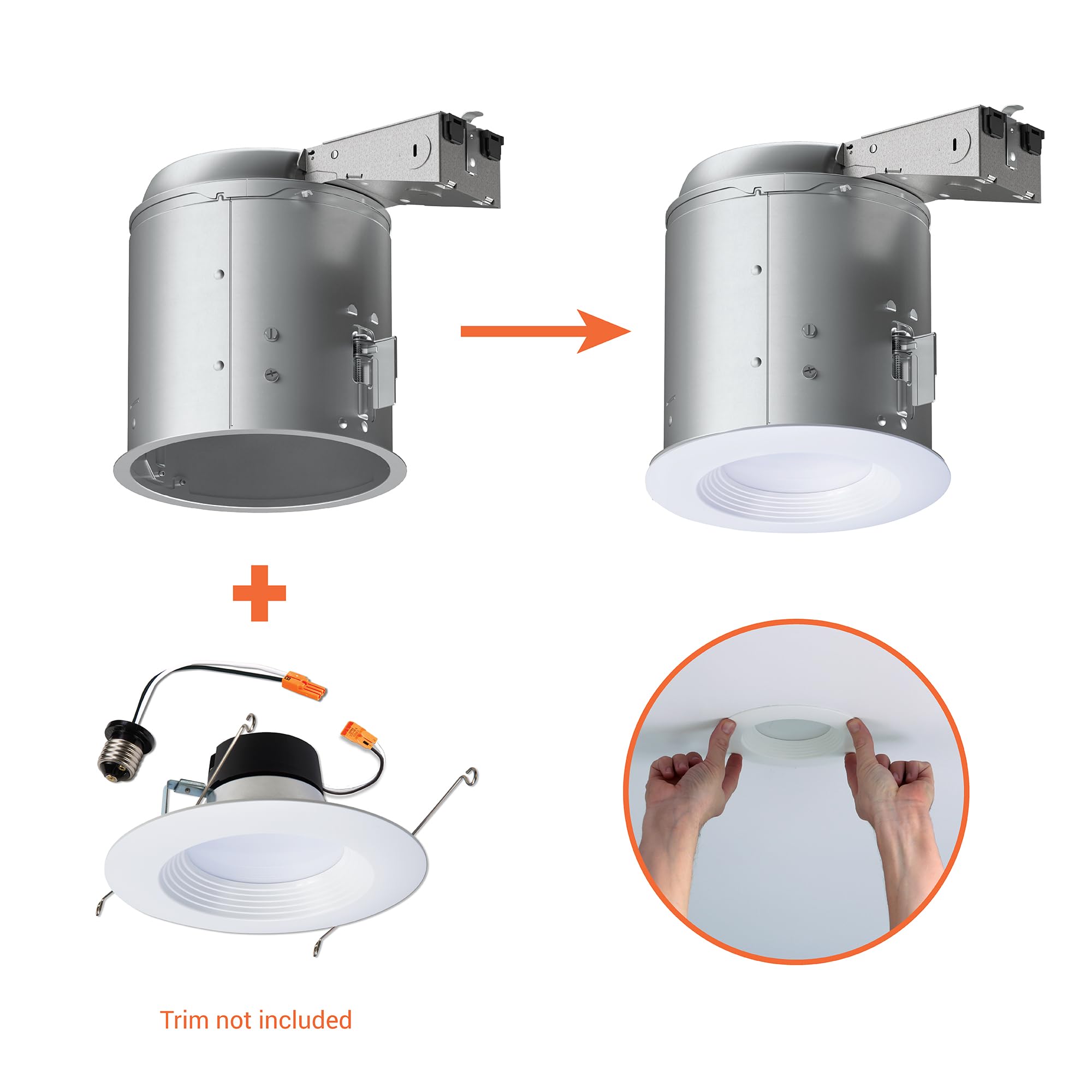 Halo E26 6 In. Aluminum Recessed Lighting Housing For Remodel Ceiling, Insulation Contact, Air-Tite, (E7Ricat)