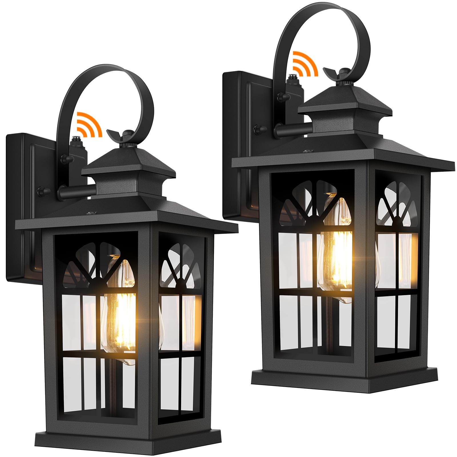 2-Pack Dusk to Dawn Outdoor Wall Light Fixtures, Aluminum Exterior Lighting Fixtures Wall Mount, Waterproof Porch Lights Outdoor
