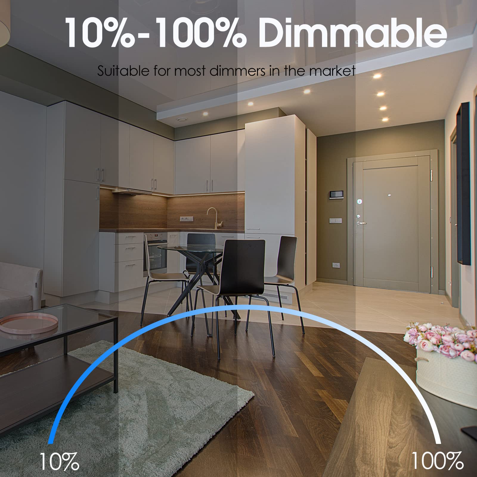 Energetic Led Recessed Lighting 6 Inch, 12.5W=100W, Warm White 3000K, 950Lm, Retrofit Downlight, Dimmable Trim Can Lights, Baffle Trim, Damp Rated, Etl, 12 Pack
