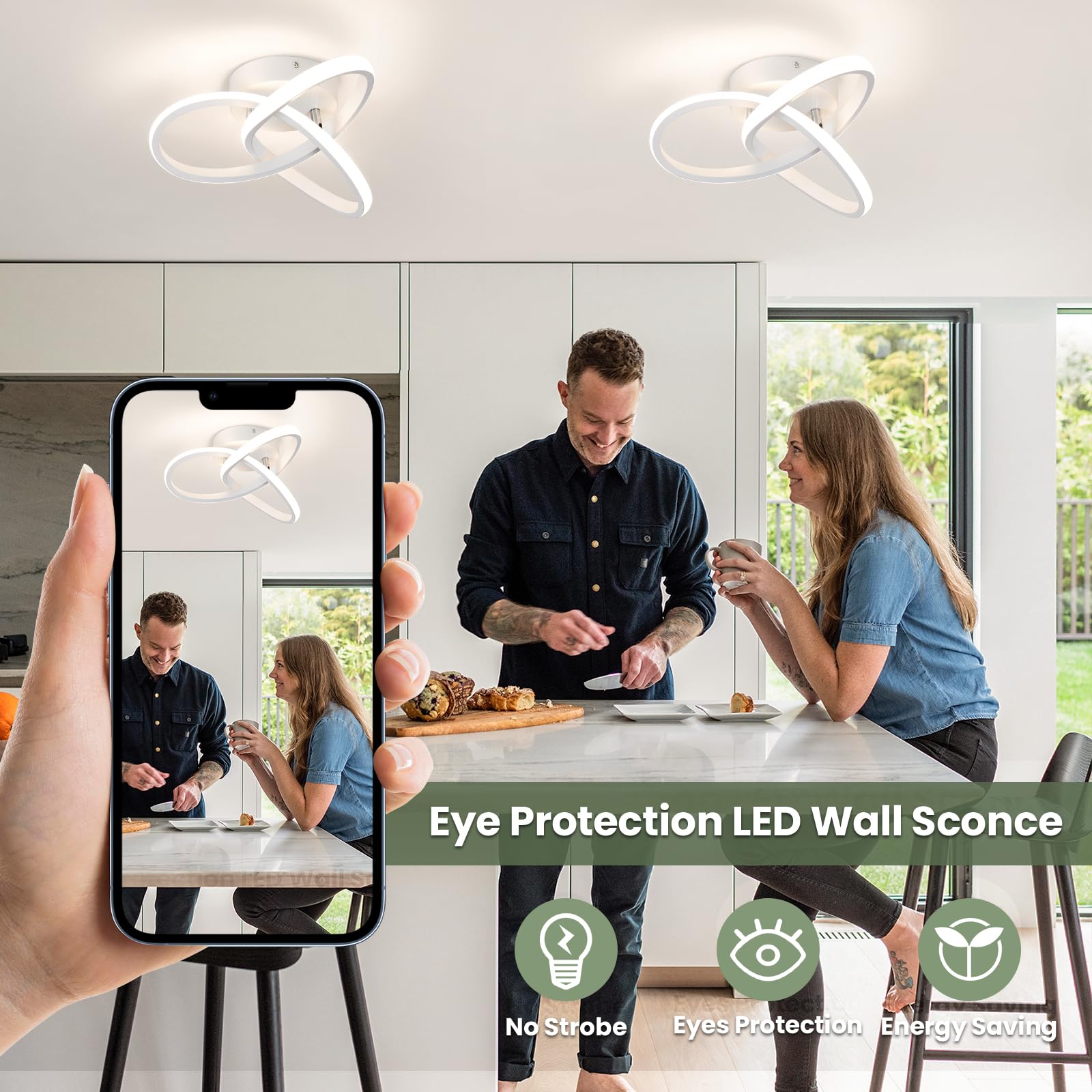 Modern Led Ceiling Light Fixtures,4500K Daylight White Semi Flush Mount Hallway Ceiling Light For Bedroom Bathroom Kitchen Balco