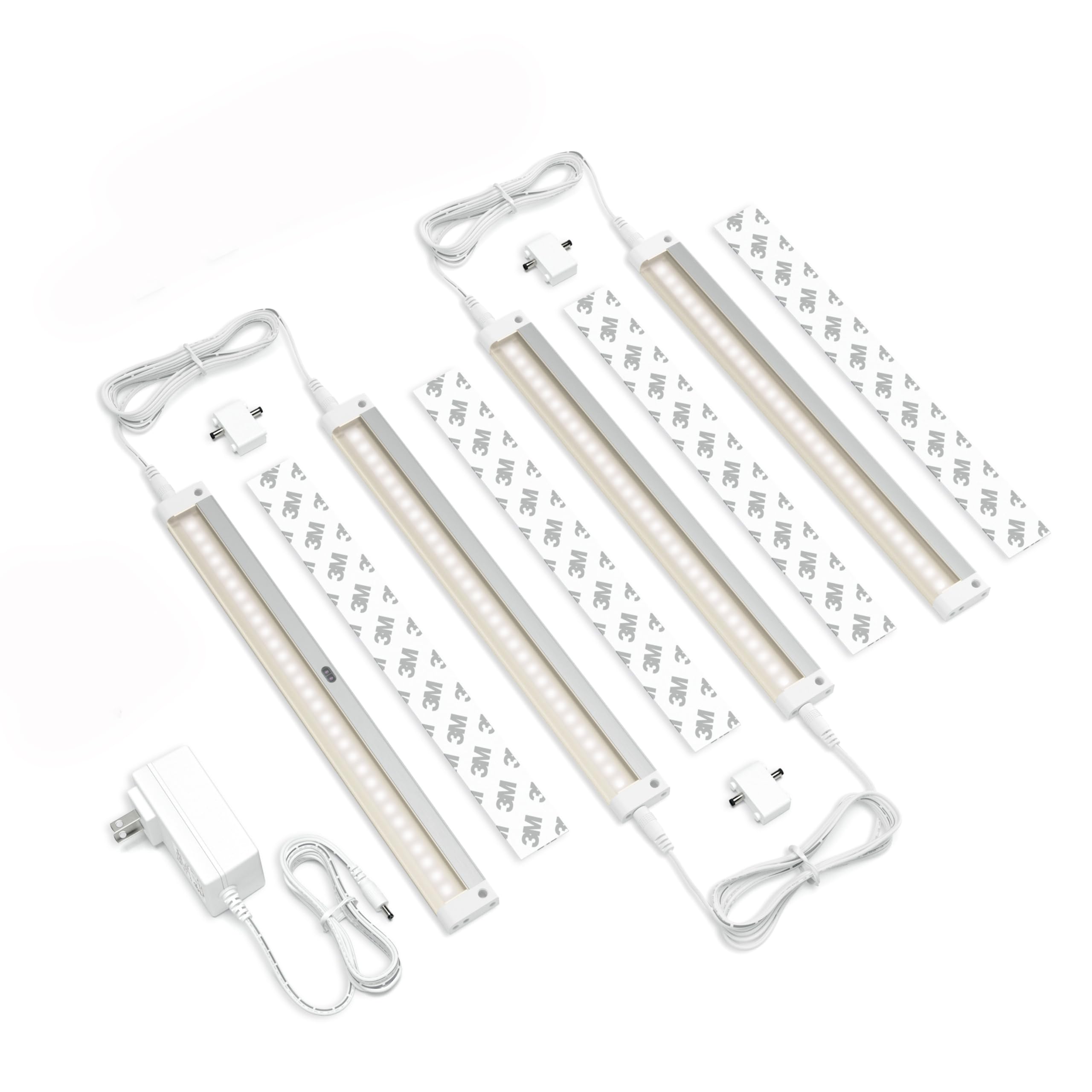 EShine LED Under Cabinet Lighting Kit, Dimmable, 4-Pack 12 in, Warm White (3000K), Model ELW3004DW