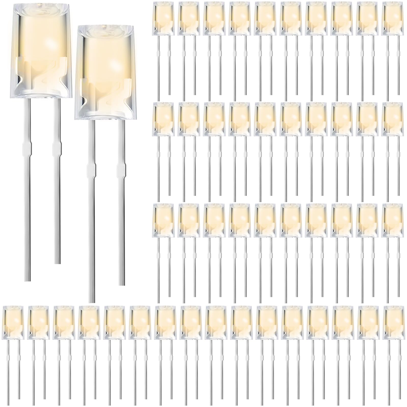 Honoson LED String Light Replacement Bulbs, 3mm, 3V, Warm White, Energy Efficient, 120 Pcs for Outdoor Festival Patio Garden Wedding