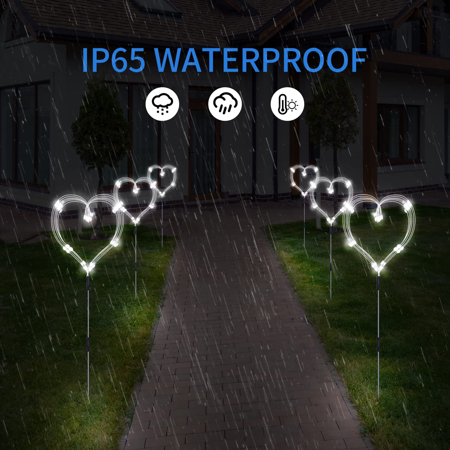 Solar Garden Lights Outdoor Fireworks Lights, 5 Pack Decorative Solar Lamps Waterproof String Lights Diy Fairy Stake Landscape Light 8 Modes With Remote For Lawn Backyard Patio Pathway(Cool White)