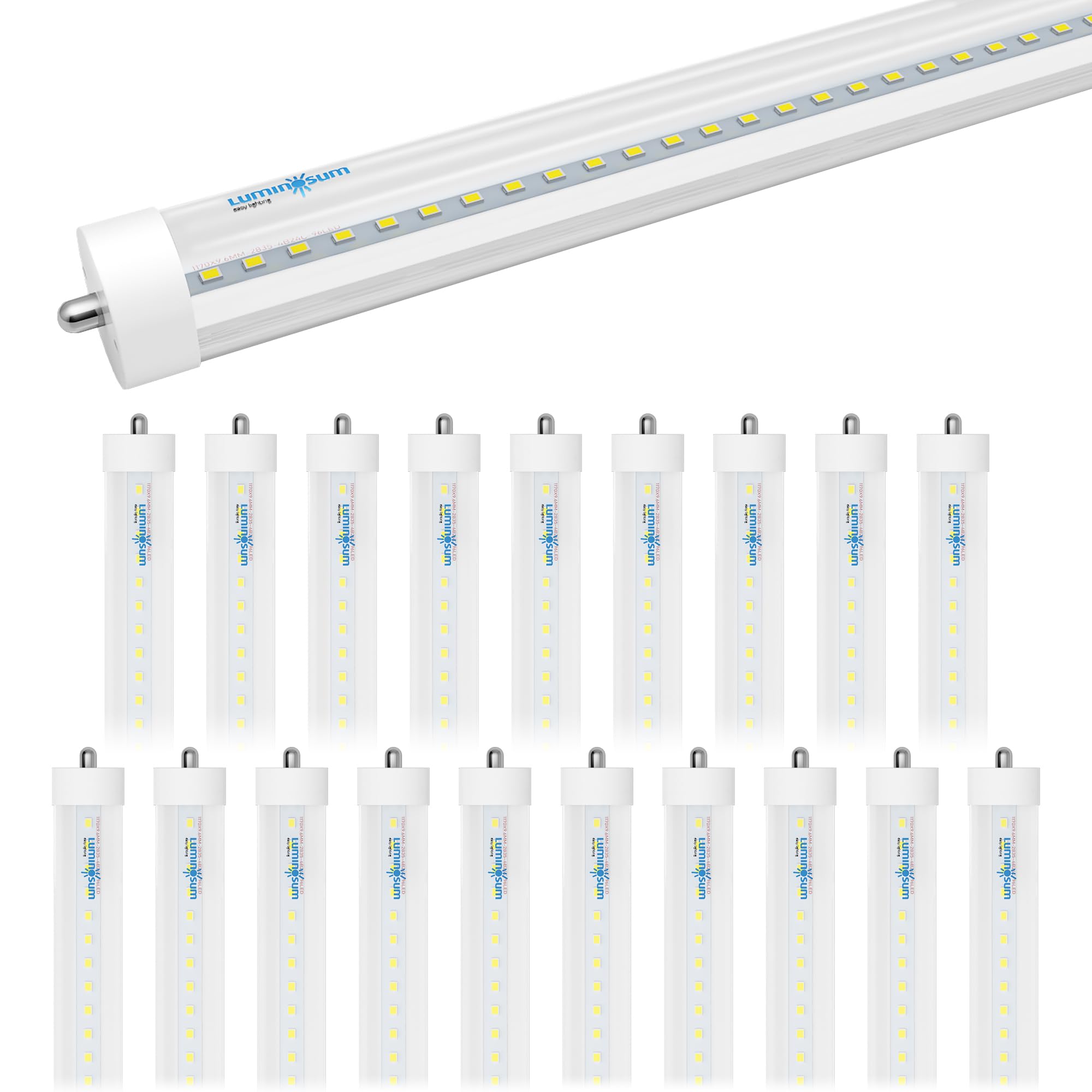 Luminosum 8Ft T8 Led Tube Light 40W, Cool White 6000K, Etl Certified, 