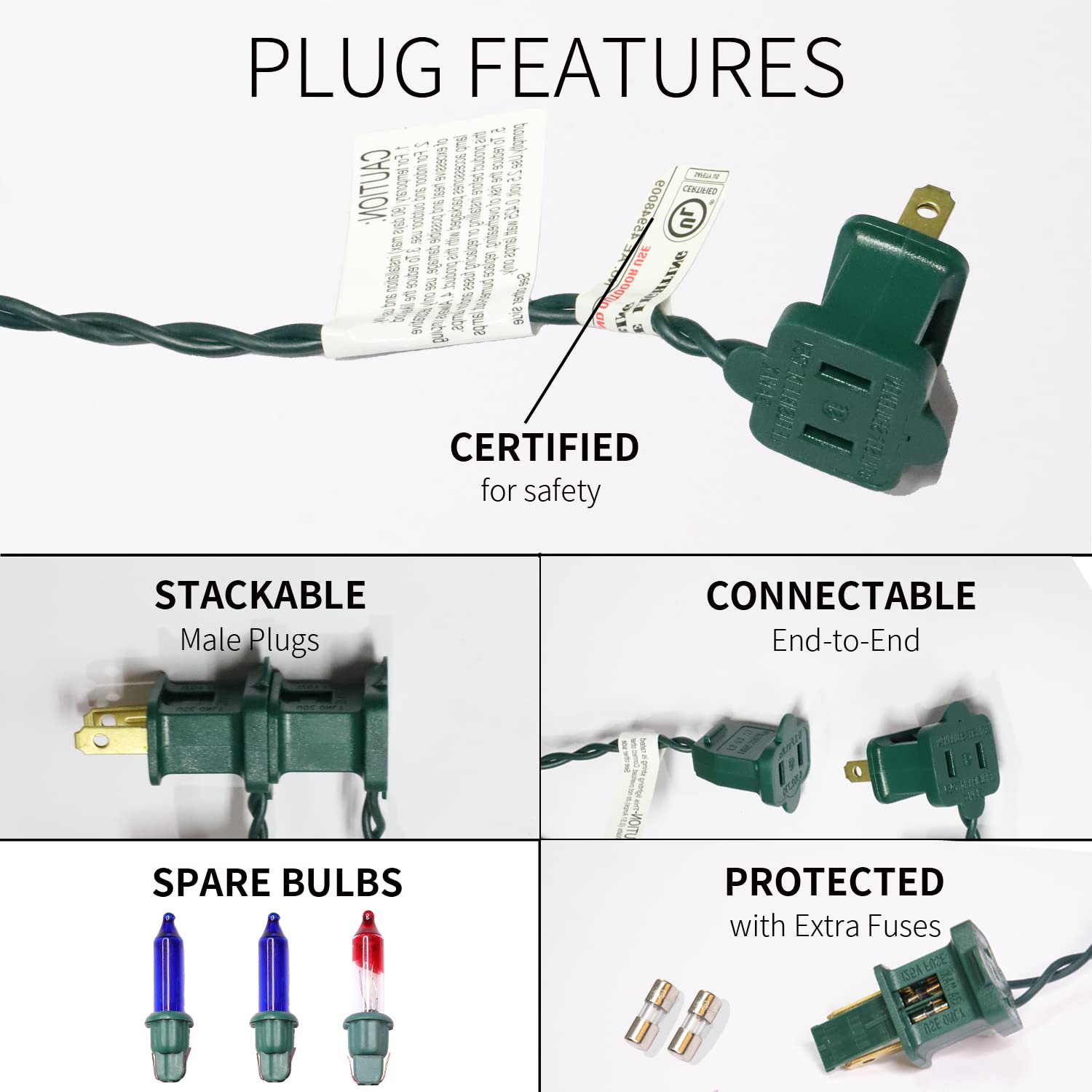 Justpro 100Lights Multi Extra-Bright With End Connectors Christmas Decorative Lights 5.98M Ul Certified Mini String Light Set Wa