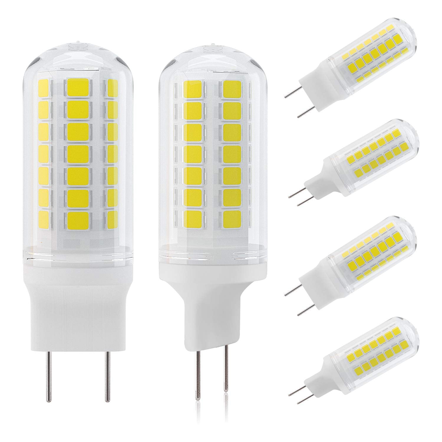 DiCUNO G8 LED Bulb 4W, 450LM, Daylight White 5000K, Non-dimmable, 6-Pack, Bi-Pin Replacement for Under-Counter