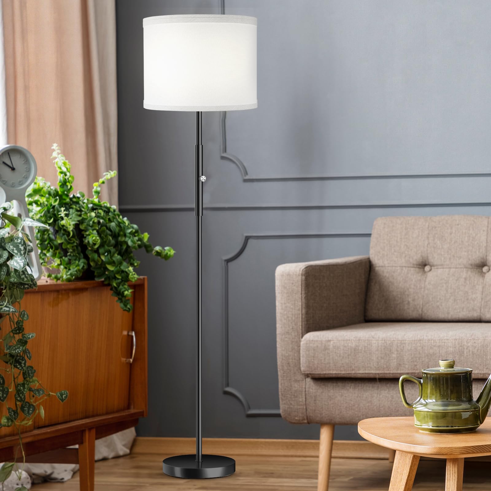 PARTPHONER Floor Lamp for Living Room Bedroom, 65 Modern Tall Lamp Simple Design Standing Lamps | 3 Color Temperature Rotary Swi