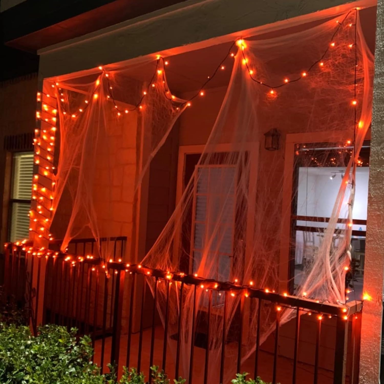 Yeguo Orange Lights For Halloween Outdoor, 165Ft 500 Led String Light Indoor, Green Wire Plug In