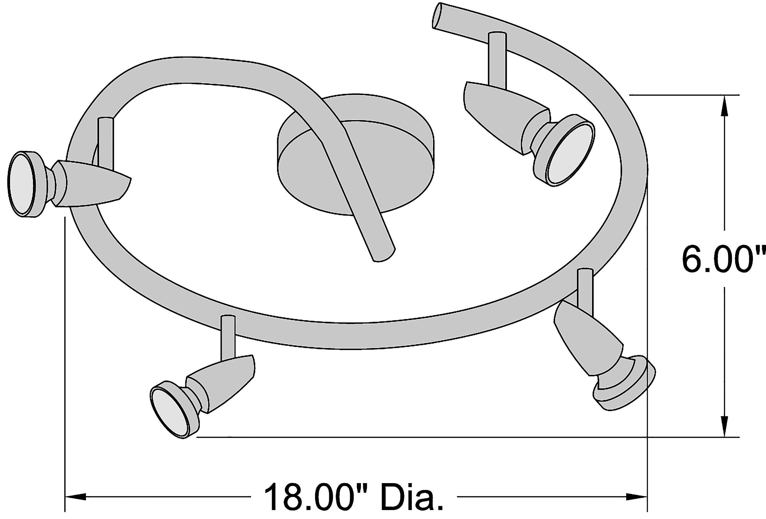Access Lighting 4-Light Spotlight Semi-Flush Mount, Metal, Bronze Finish, Model 52222LEDDLP-BRZ