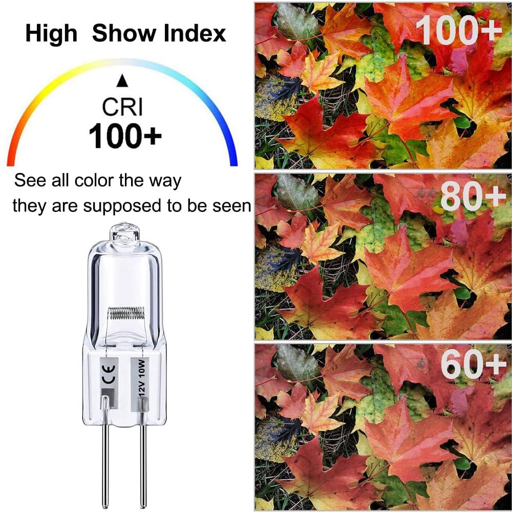 G4 Bulb, 20 Pack Halogen G4 12V 10W With G4 Bi-Pin Base, High Output G4 Light Bulb 12V 150Lm 3000Hrs Long Lifetime, G4 Dimmable,