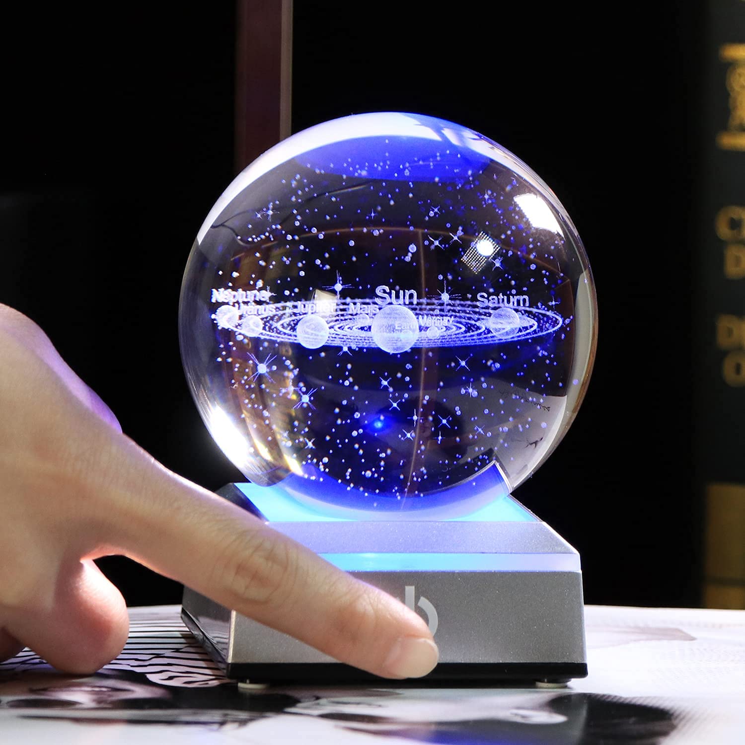 Qianwei 3D Solar System Crystal Ball – LED Light Base