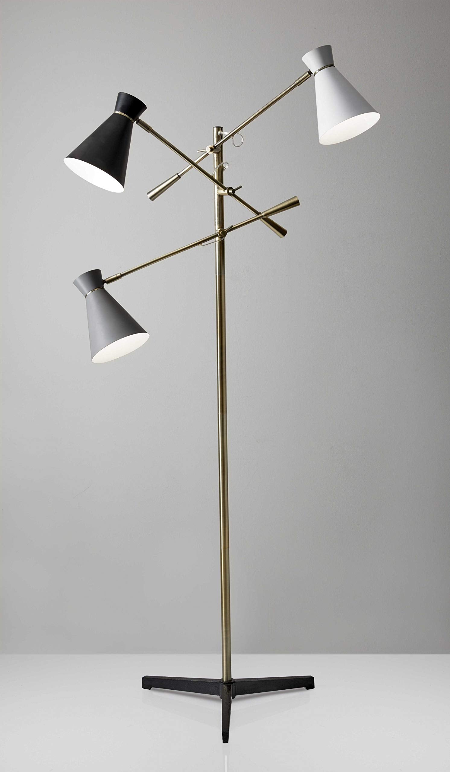 Homeroots Lighting 33&quot; X 33&quot; X 60-71&quot; Brass Metal 3-Arm Floor Lamp