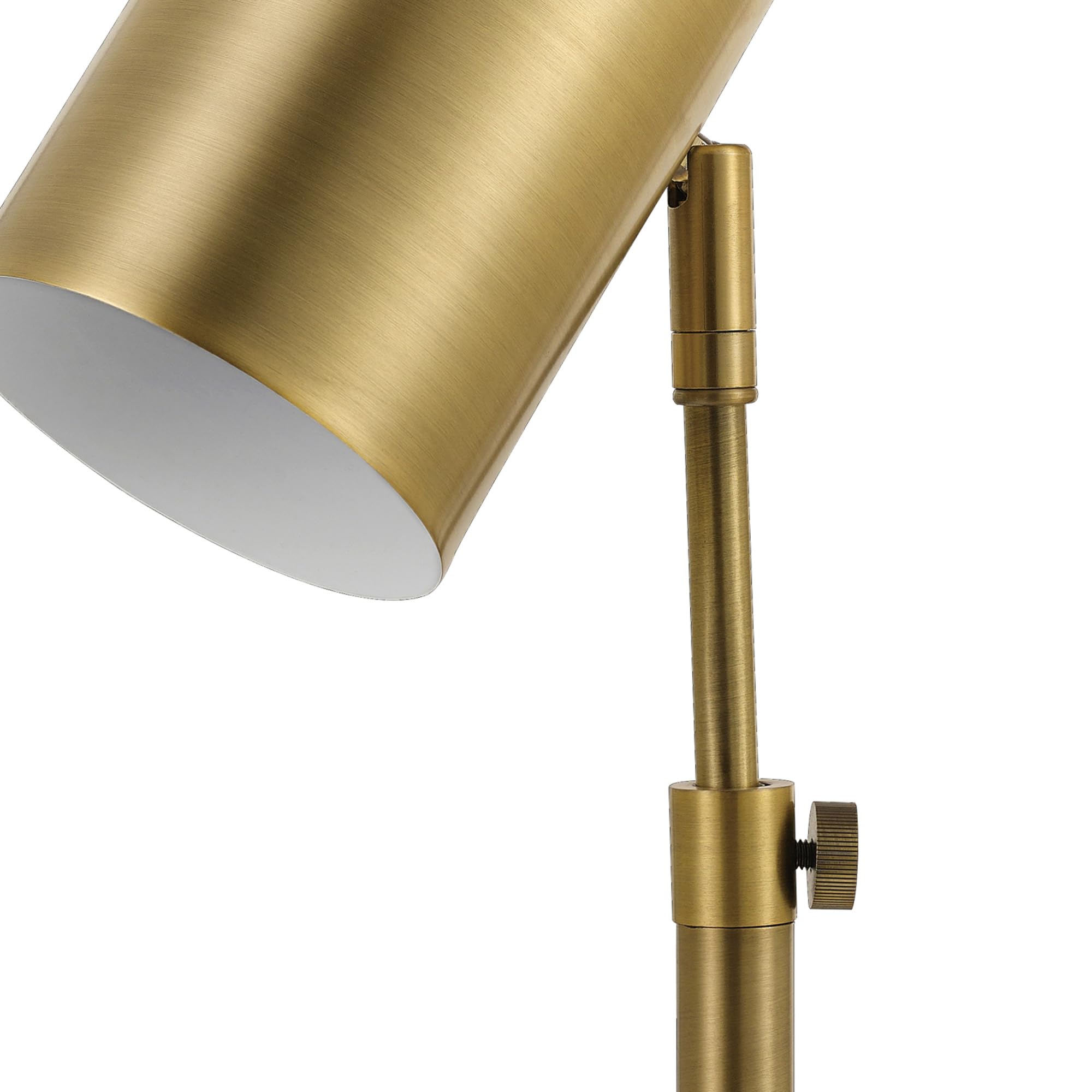 Globe Electric Pratt 18" Desk Lamp, Matte Brass, Adjustable Height, Model 52097, Metal Construction