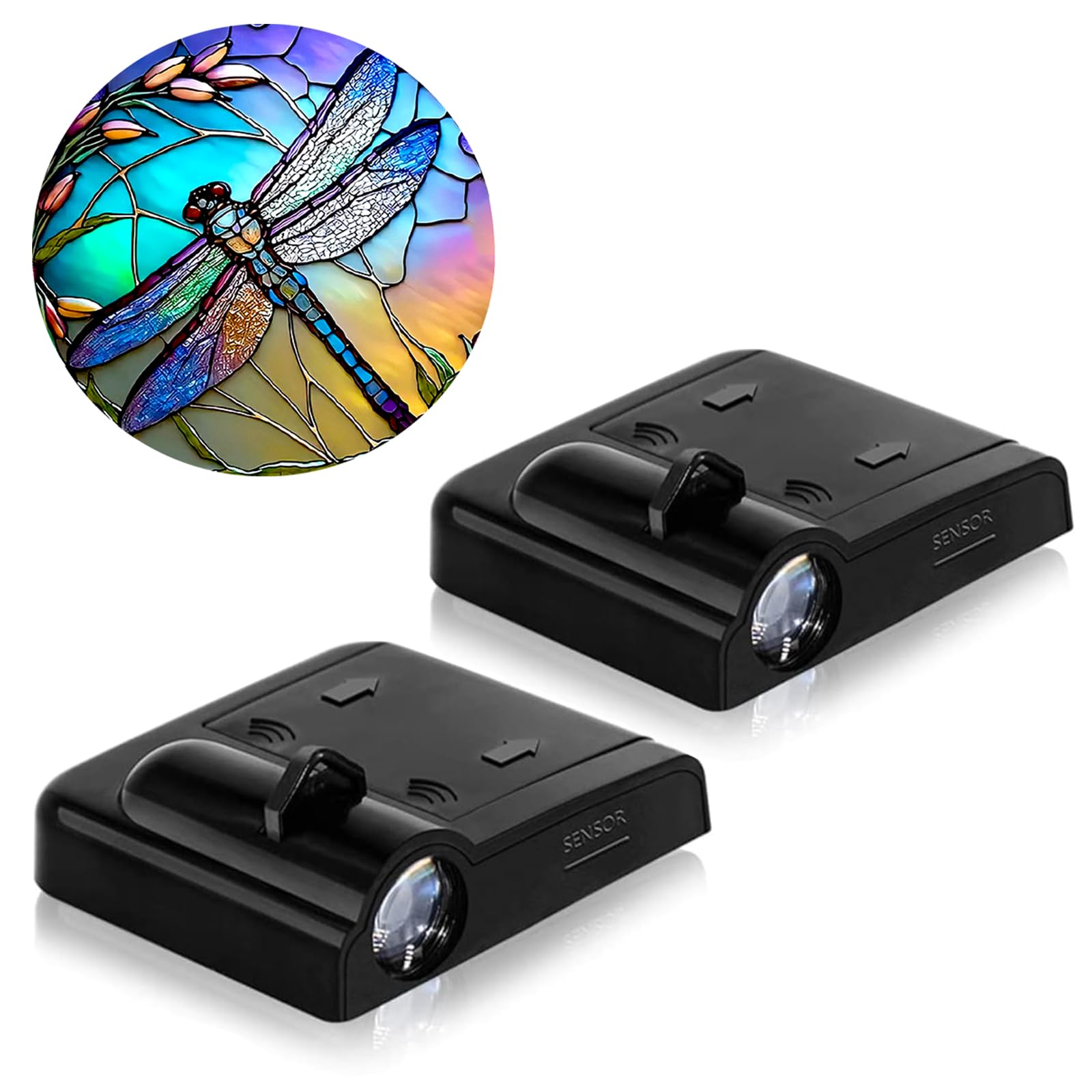 Lmzljz 2Pcs Car Door Lights Dragonfly Door Lights Logo Projector Led Shadow Welcome Lamp Car Accessories Dragonfly Gifts For Women Men Suitable For All Vehicles Motorcycle Bike