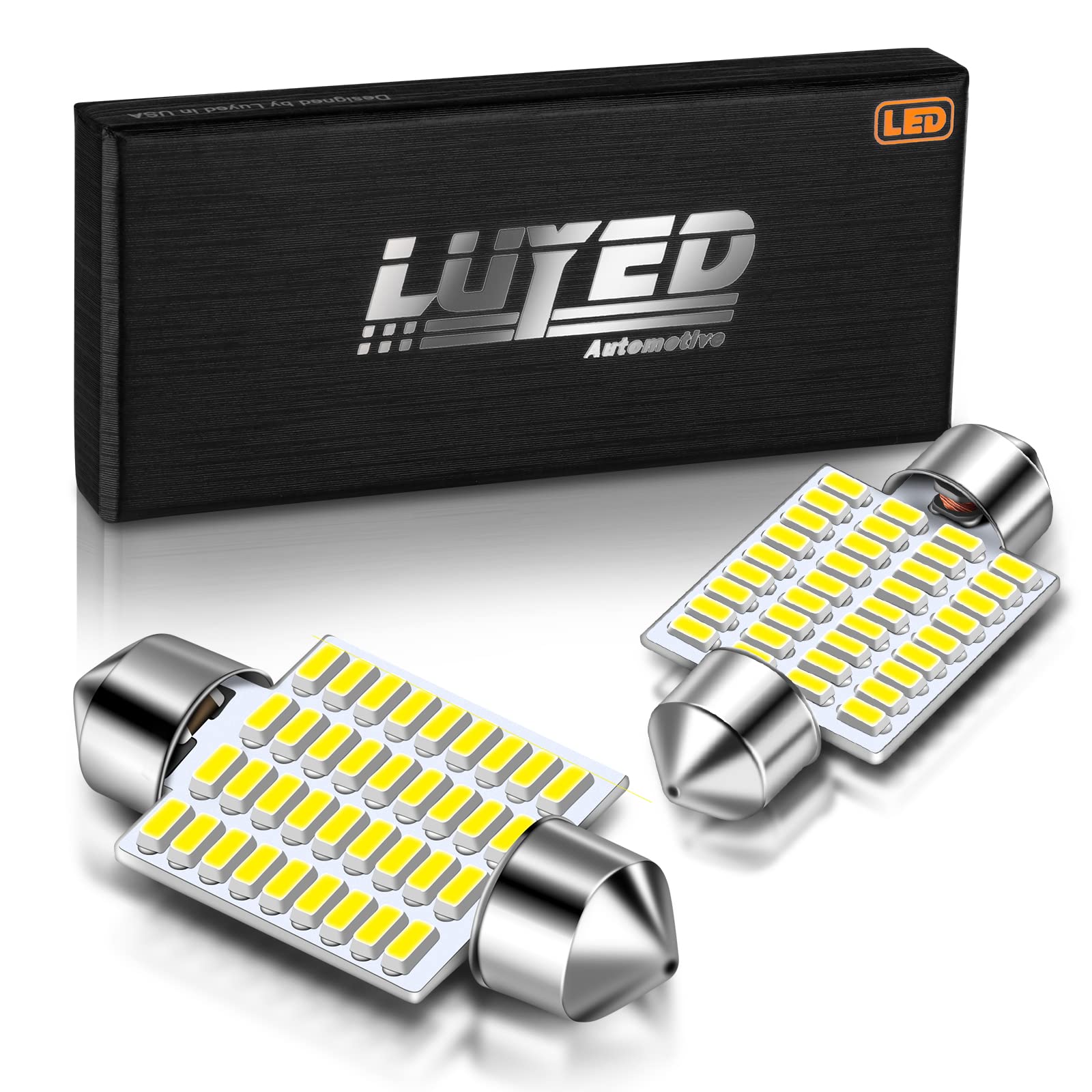 LUYED 6418 6411 LED Bulb 860 Lumens Xenon White Canbus Error Free 1.5 inches 36mm DE3423 DE3425 LED Lights for Interior Dome Map