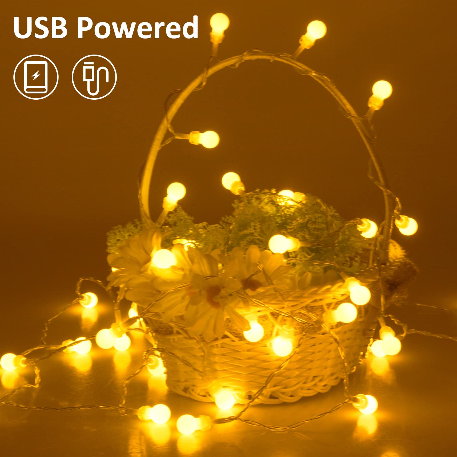 Koopower 40Ft 100 Led Globe Lights Plug-In With Timer & Remote, 8 Modes, Ip44 Waterproof For Christmas, Party, Garden, Wedding -