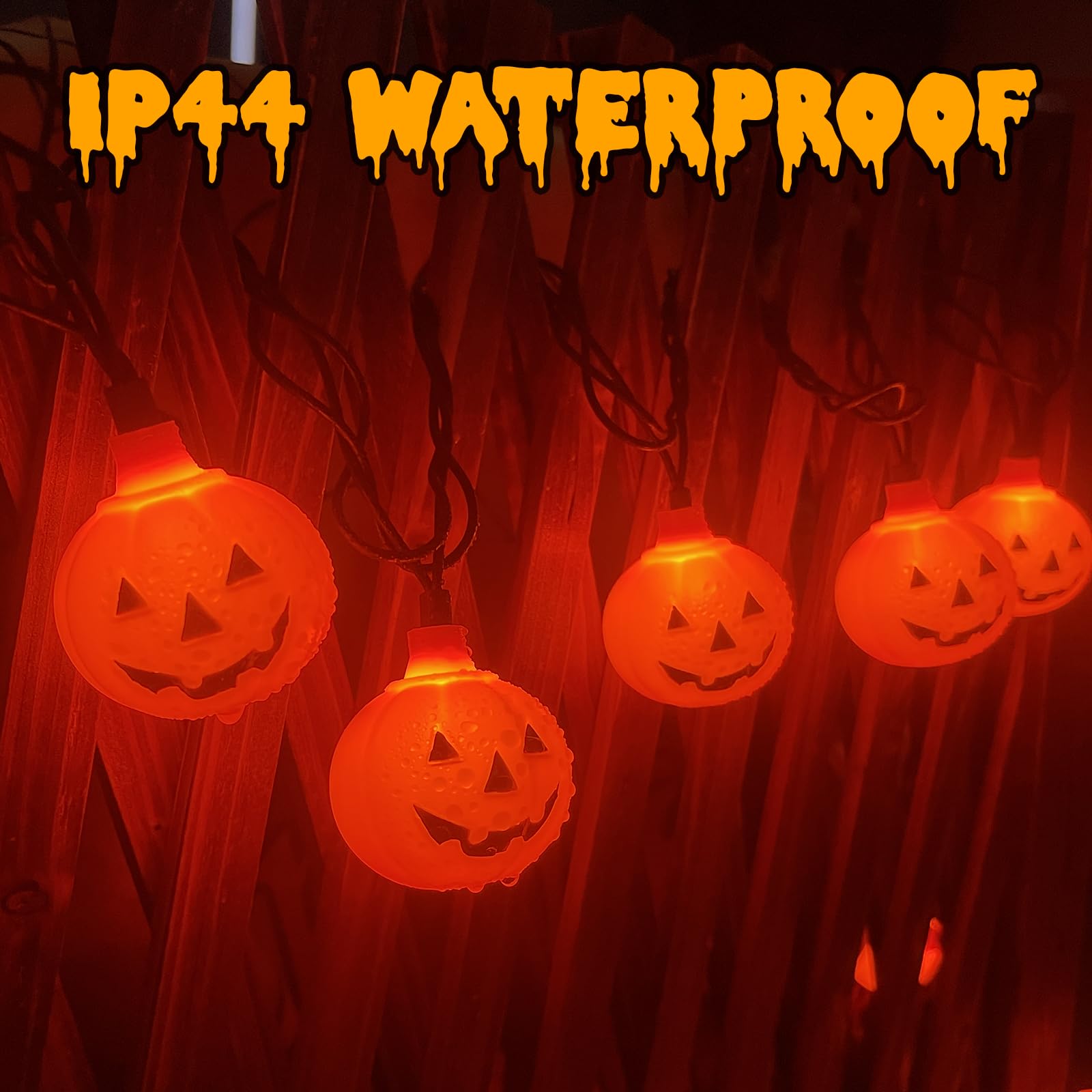 Sunsgne Halloween Pumpkin String Lights, 8.5Ft Orange Hanging String Lights With 10 Led Round Pumpkin Lights, Pumpkin Decorations For Indoor Outdoor Halloween Party Thanksgiving Day Decor